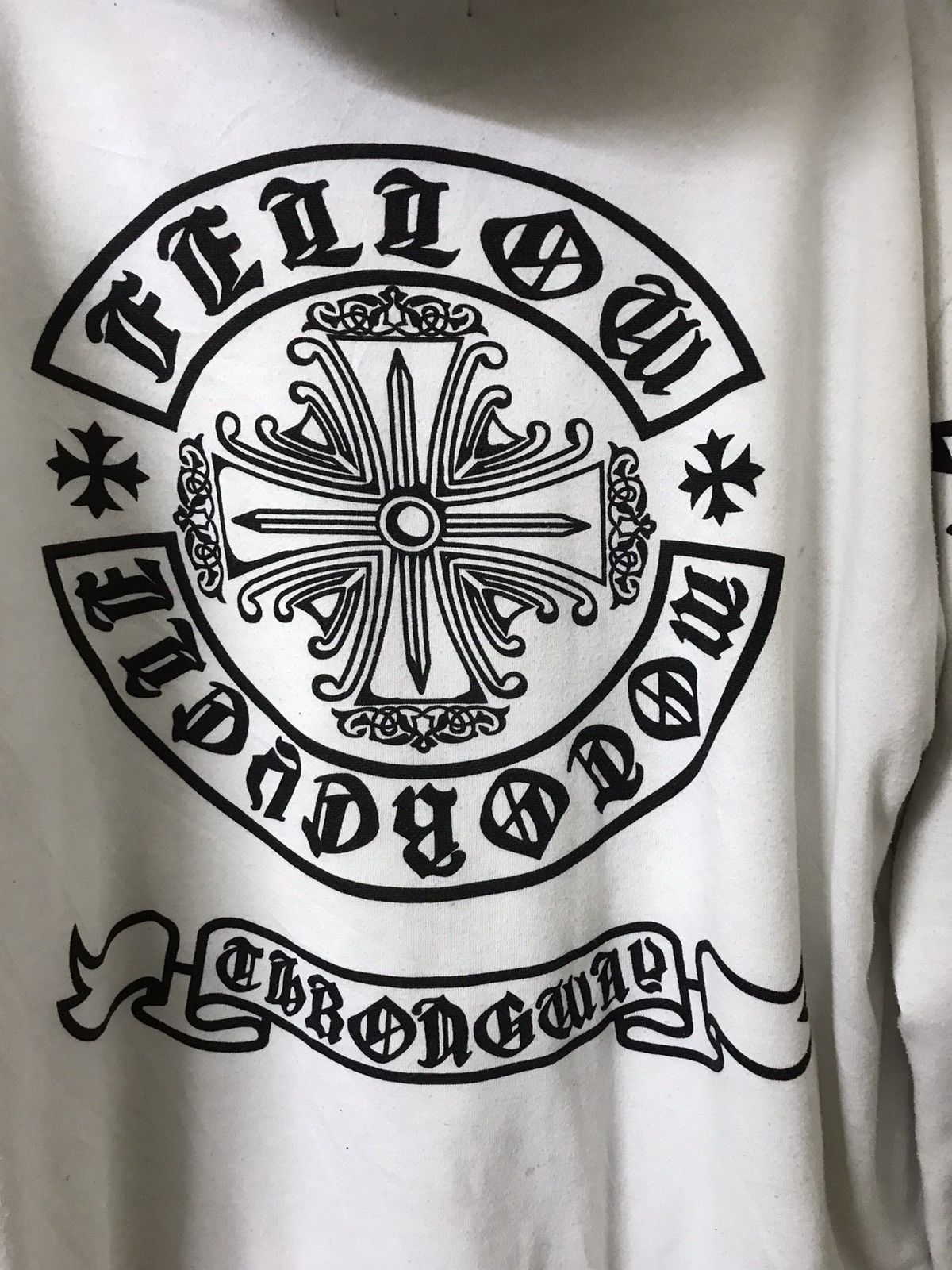 image of Designer Sorridere Hoodies Chrome Heart Design in White, Men's (Size Large)