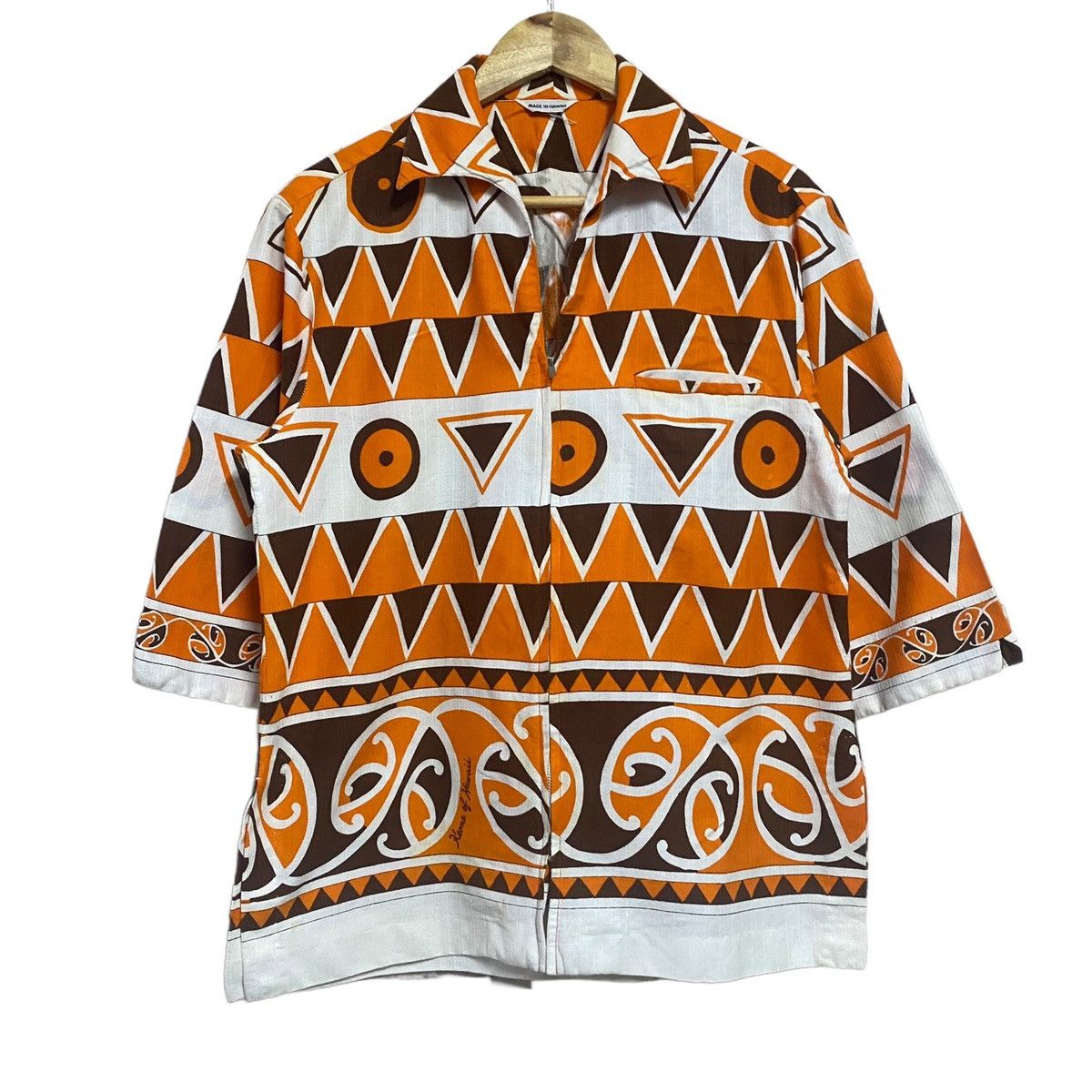 Vintage Vintage 50s Keone of Hawai Zip up shirt Abstract Size US M / EU 48-50 / 2 - 1 Thumbnail