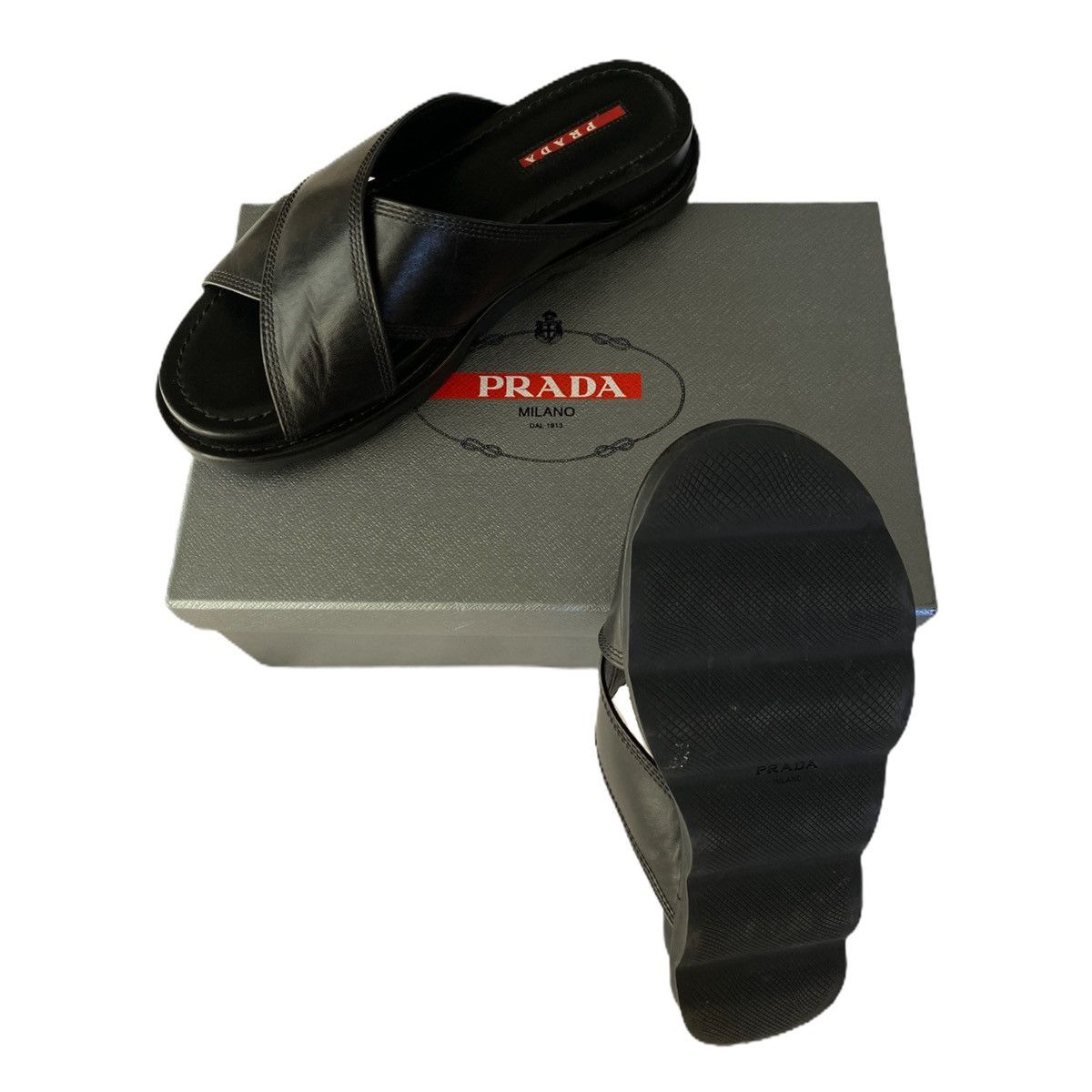 Prada Prada Leather Sandals Size US 9 / IT 39 - 1 Thumbnail