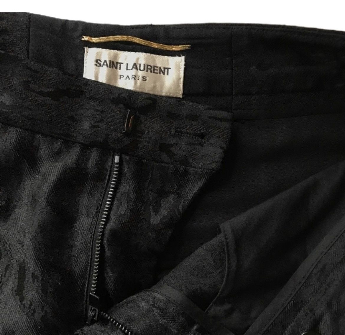 Hedi Slimane × Saint Laurent Paris Saint Laurent Black Tailored Leopard Pants Size 26" / US 2 / IT 38 - 3 Thumbnail