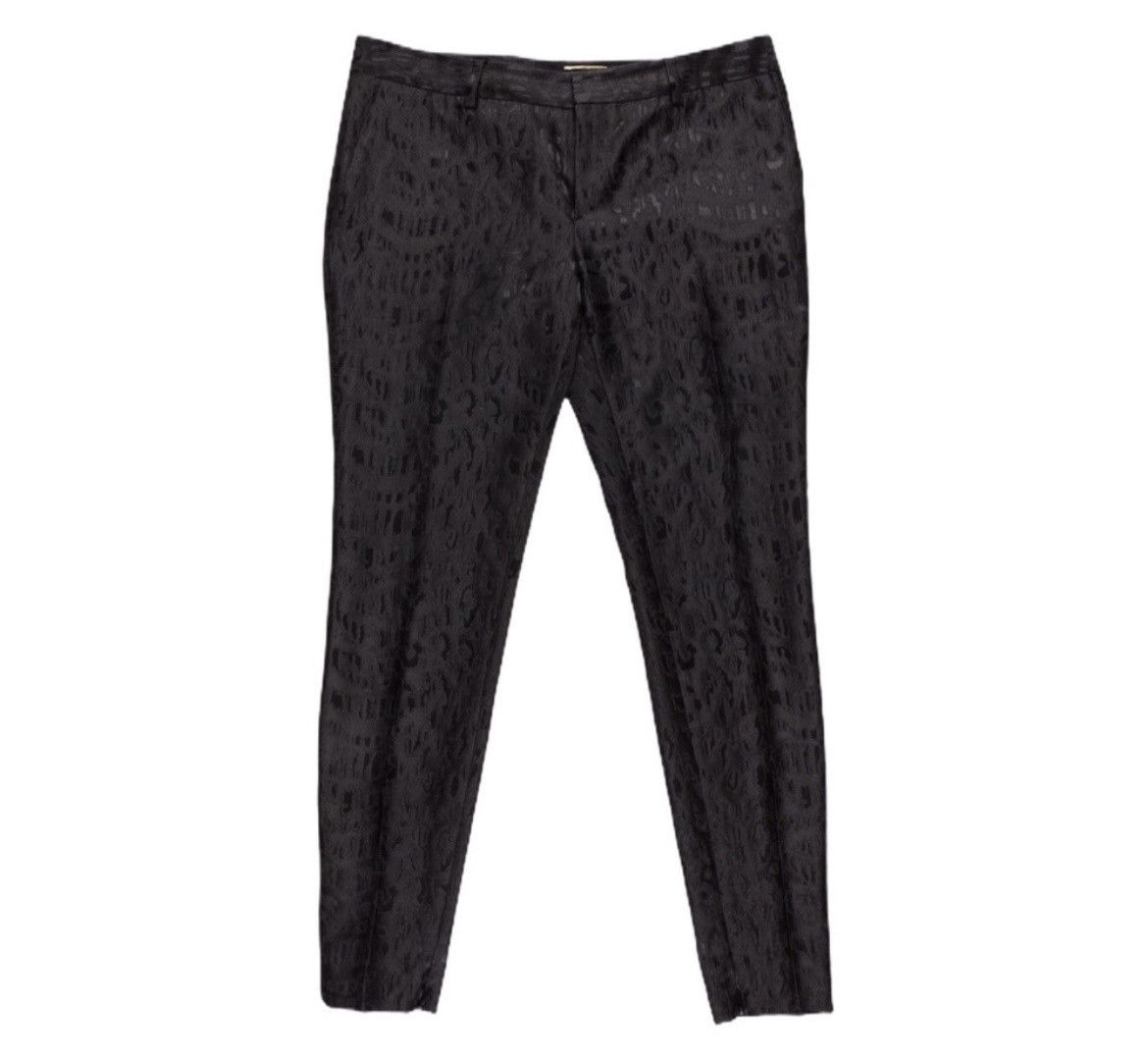 Hedi Slimane × Saint Laurent Paris Saint Laurent Black Tailored Leopard Pants Size 26" / US 2 / IT 38 - 1 Thumbnail