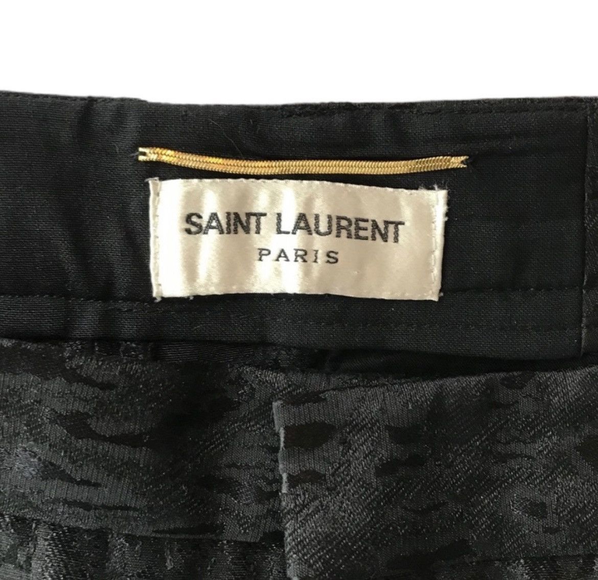 Hedi Slimane × Saint Laurent Paris Saint Laurent Black Tailored Leopard Pants Size 26" / US 2 / IT 38 - 4 Thumbnail