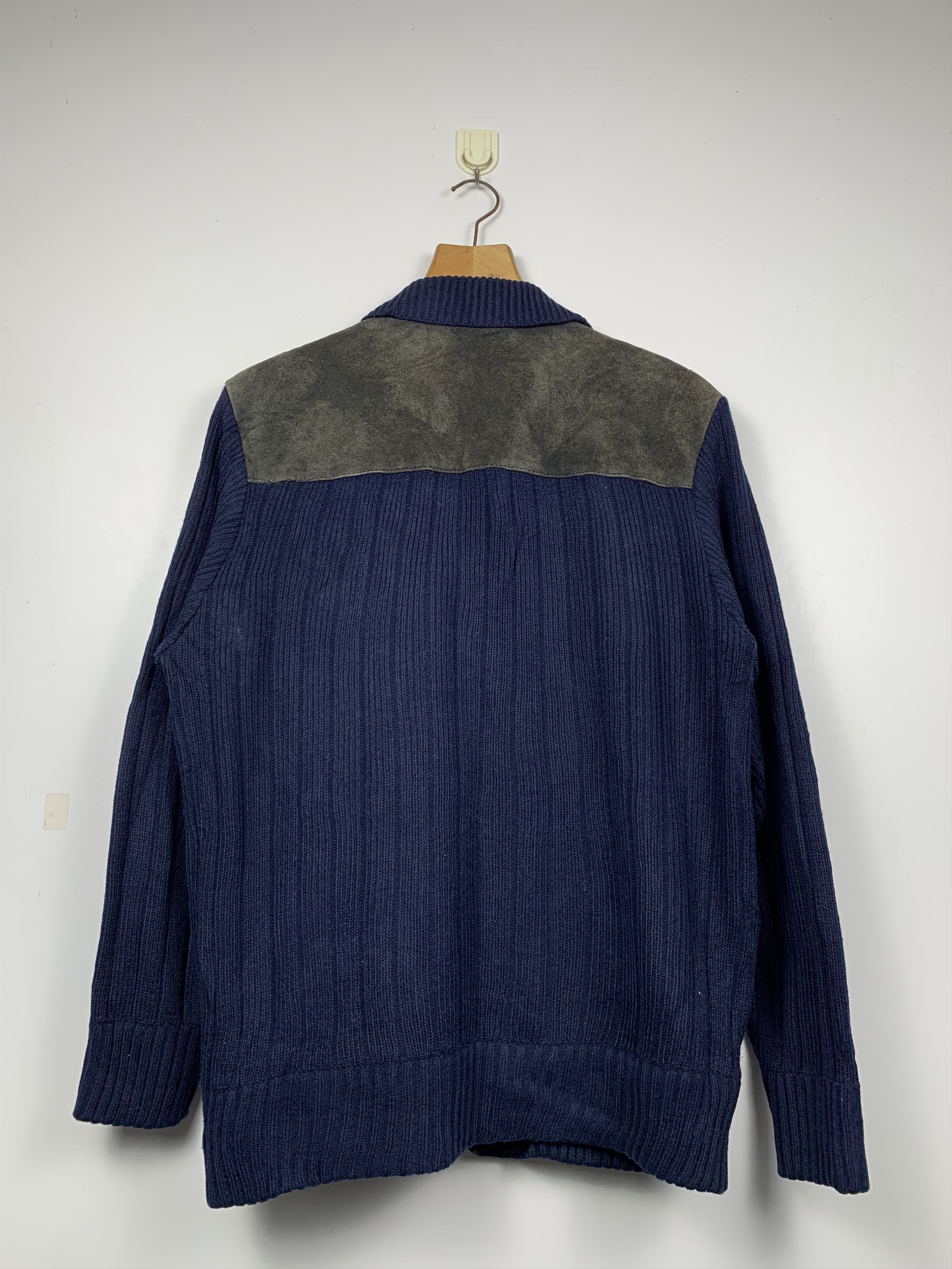 Vintage Vintage Antesco Leather Knit Jacket J1234 Size US M / EU 48-50 / 2 - 2 Thumbnail