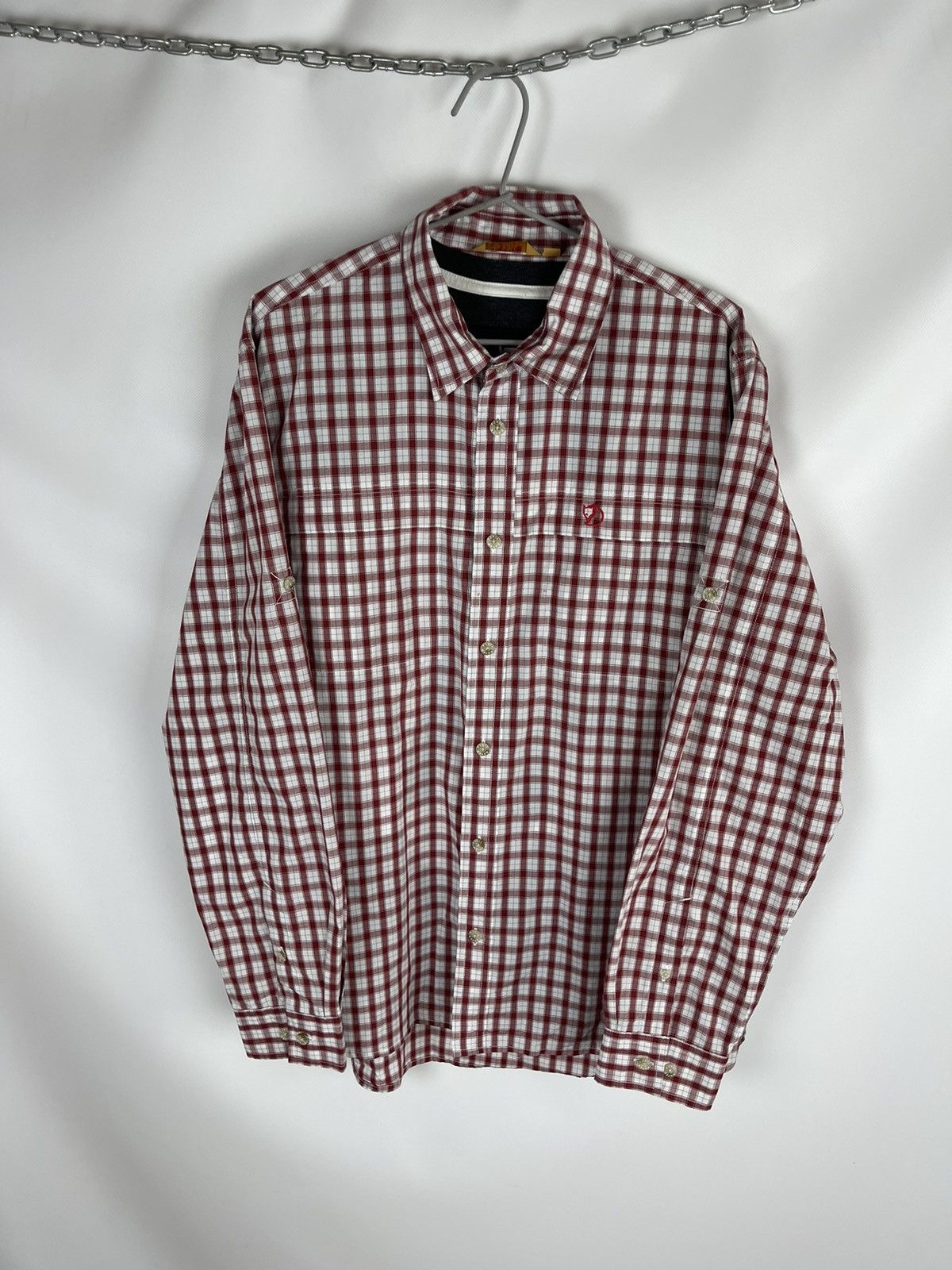 Fjallraven Fjallraven checkered red flannel outdoor shirt overshirt Size US L / EU 52-54 / 3 - 15 Thumbnail