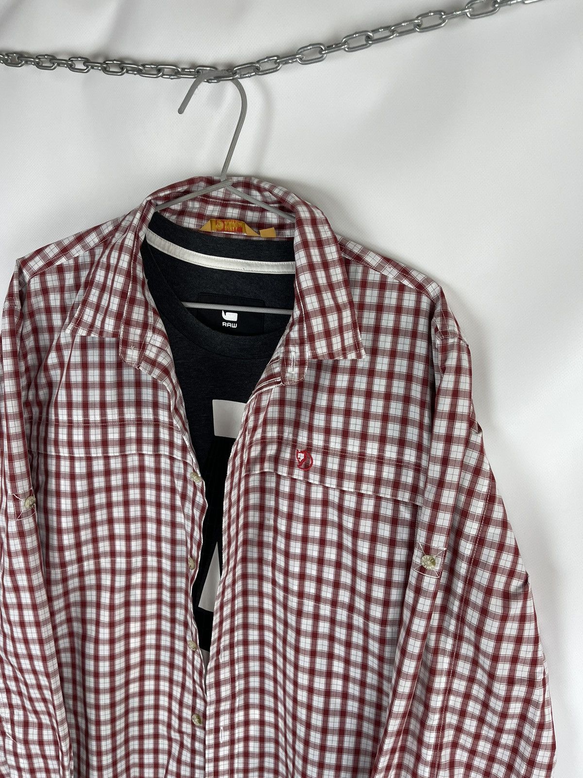 Fjallraven Fjallraven checkered red flannel outdoor shirt overshirt Size US L / EU 52-54 / 3 - 3 Thumbnail