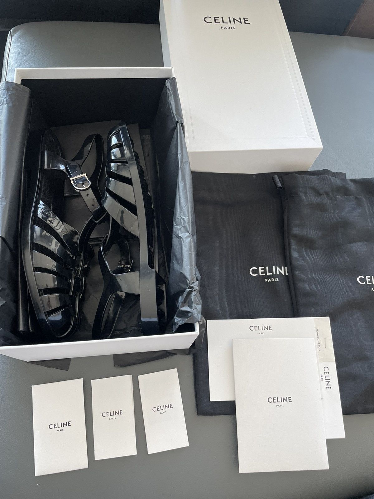 Celine × Hedi Slimane Brand NEW YSL Runway Sold Out Sandal Shoes Size US 11 / EU 44 - 3 Thumbnail