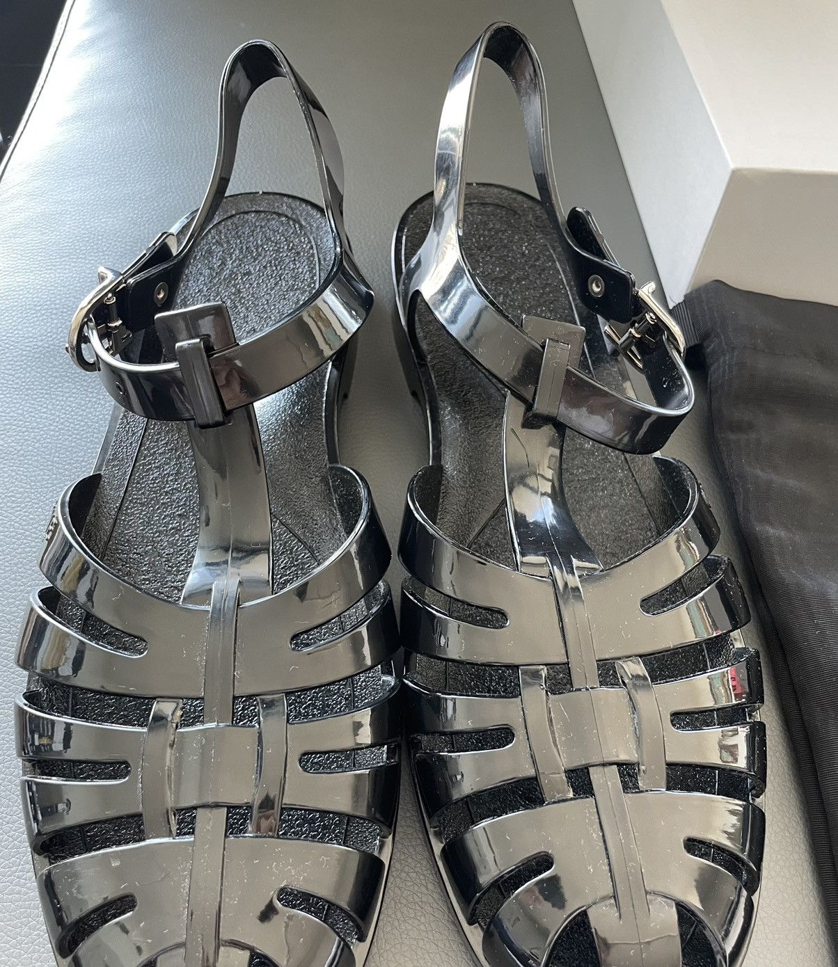 Celine × Hedi Slimane Brand NEW YSL Runway Sold Out Sandal Shoes Size US 11 / EU 44 - 6 Thumbnail