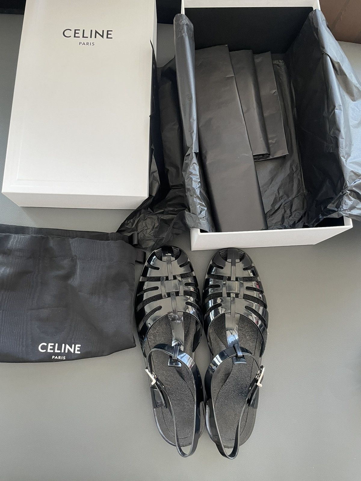 Celine × Hedi Slimane Brand NEW YSL Runway Sold Out Sandal Shoes Size US 11 / EU 44 - 13 Thumbnail