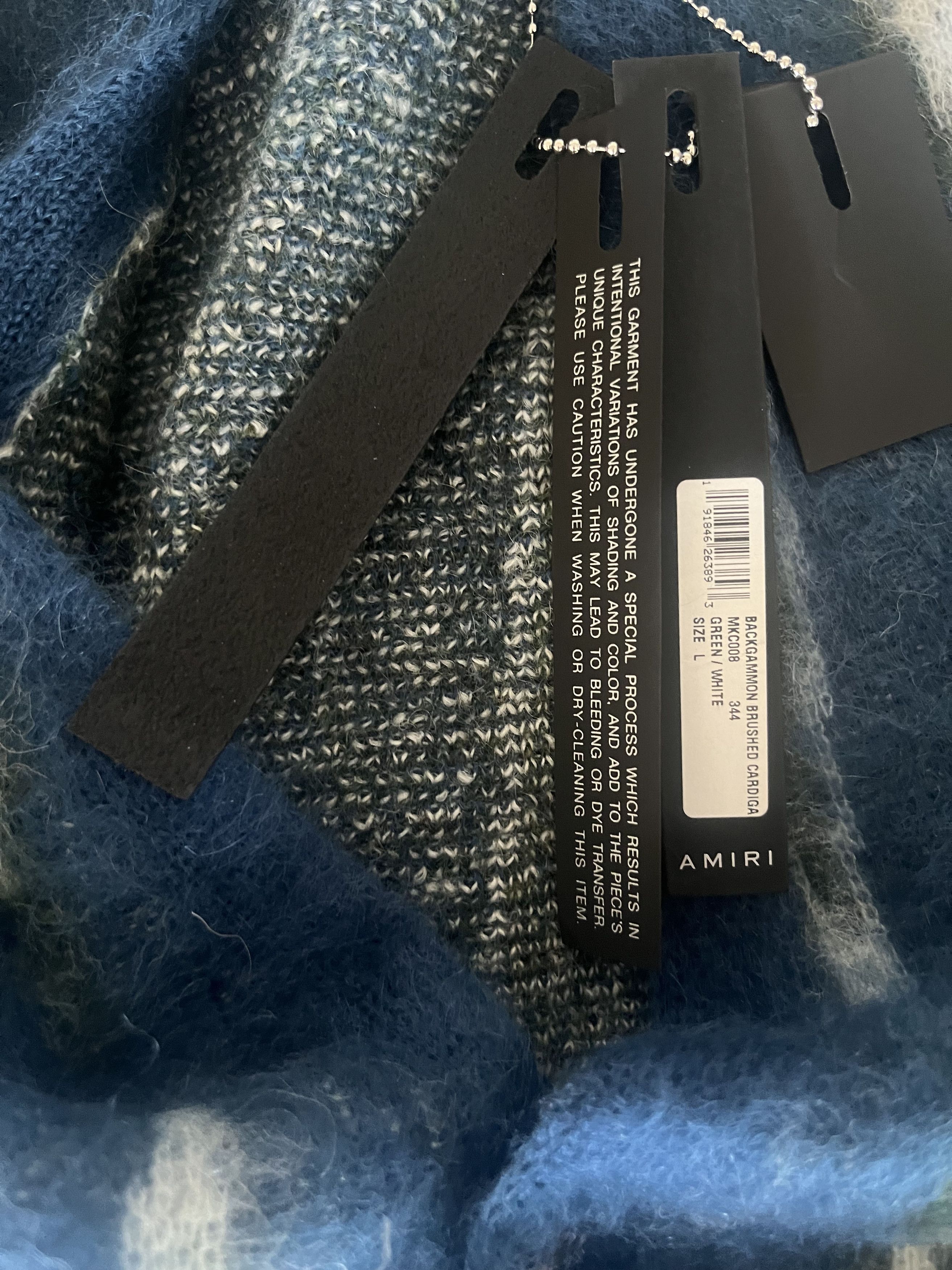 Amiri AMIRI BACKGAMMON BRUSHED CARDIGAN Size US L / EU 52-54 / 3 - 5 Thumbnail