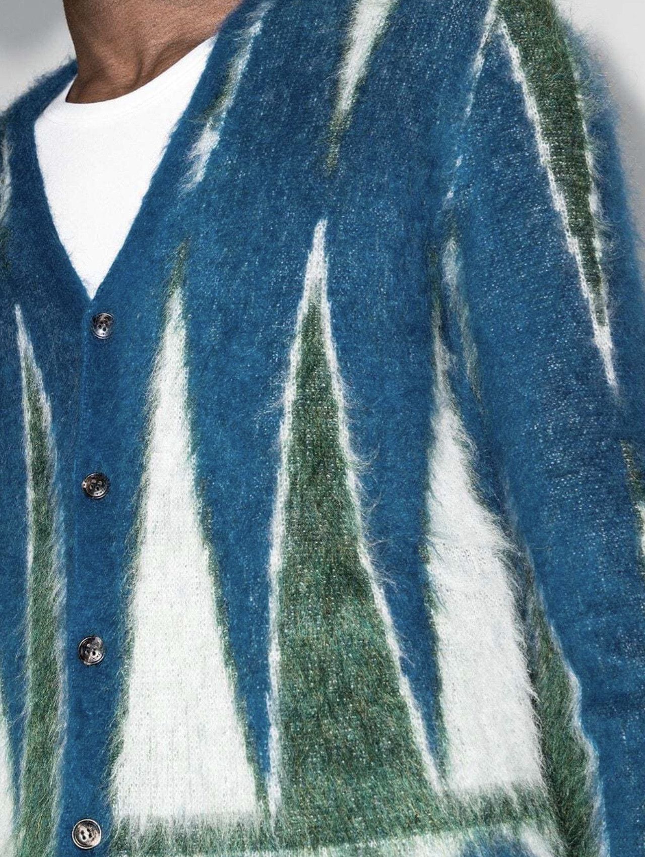 Amiri AMIRI BACKGAMMON BRUSHED CARDIGAN Size US L / EU 52-54 / 3 - 3 Thumbnail