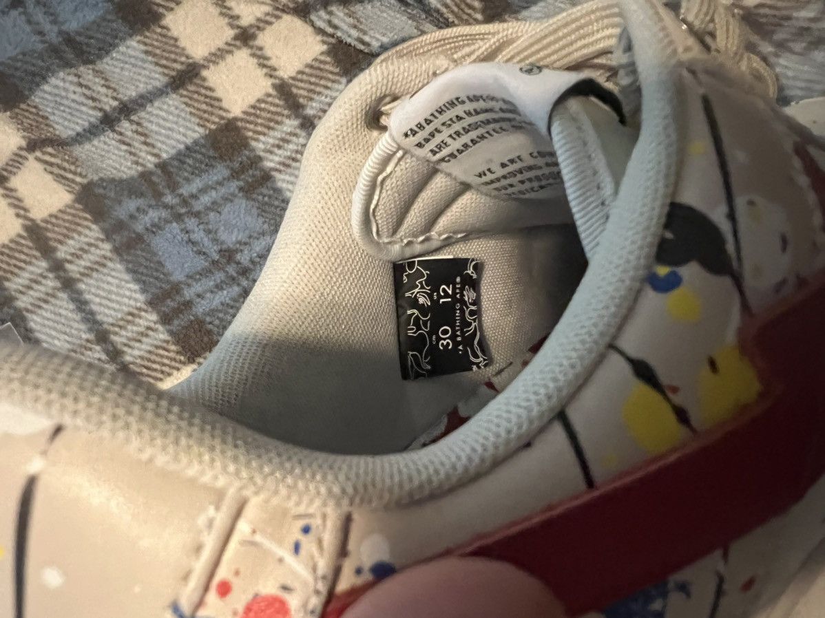 Bape A Bathing Ape Paint Splatter Bape Sta Ivory Size US 12 / EU 45 - 8 Thumbnail