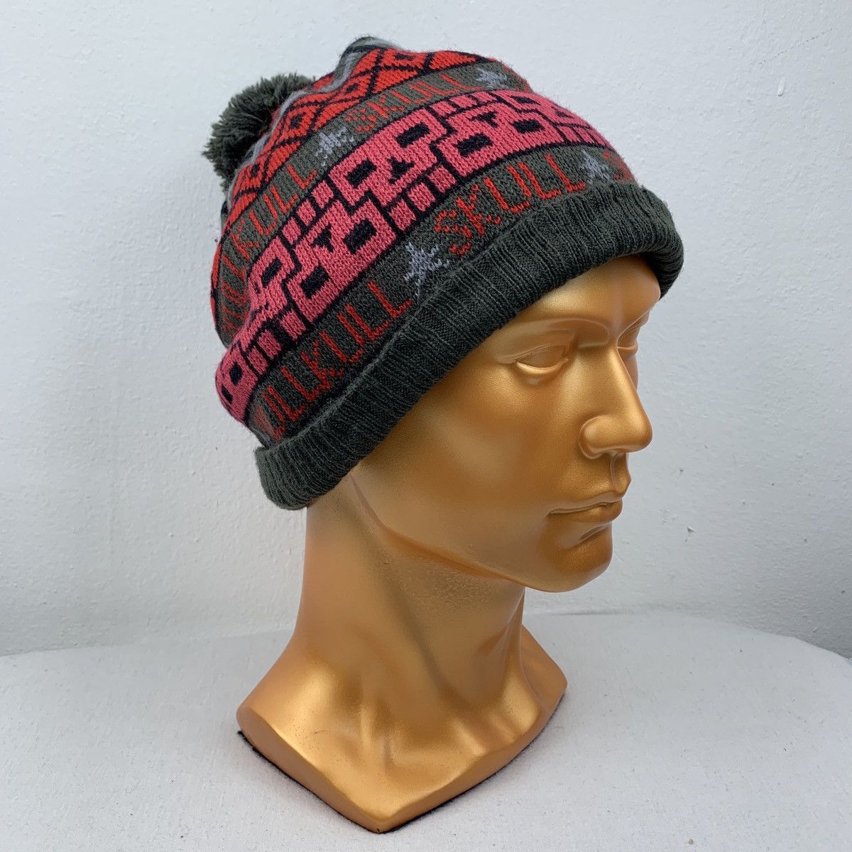 Designer Rare Skull Beanie Hat Snow Cap Size ONE SIZE - 3 Thumbnail