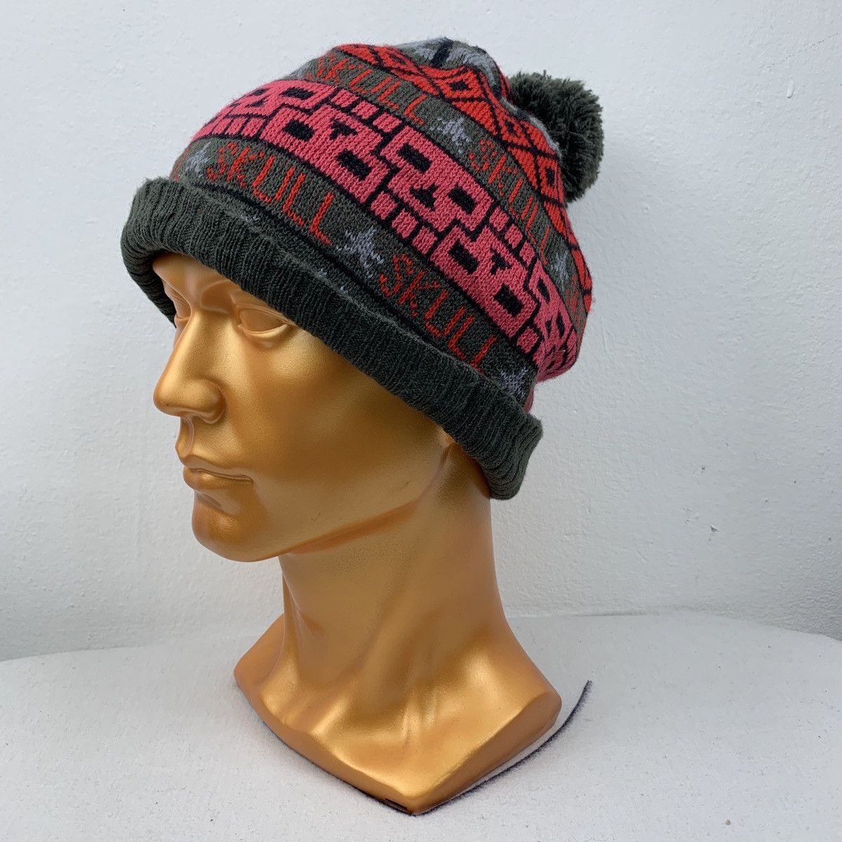 Designer Rare Skull Beanie Hat Snow Cap Size ONE SIZE - 4 Thumbnail