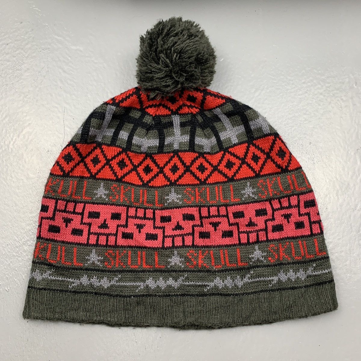 Designer Rare Skull Beanie Hat Snow Cap Size ONE SIZE - 5 Thumbnail