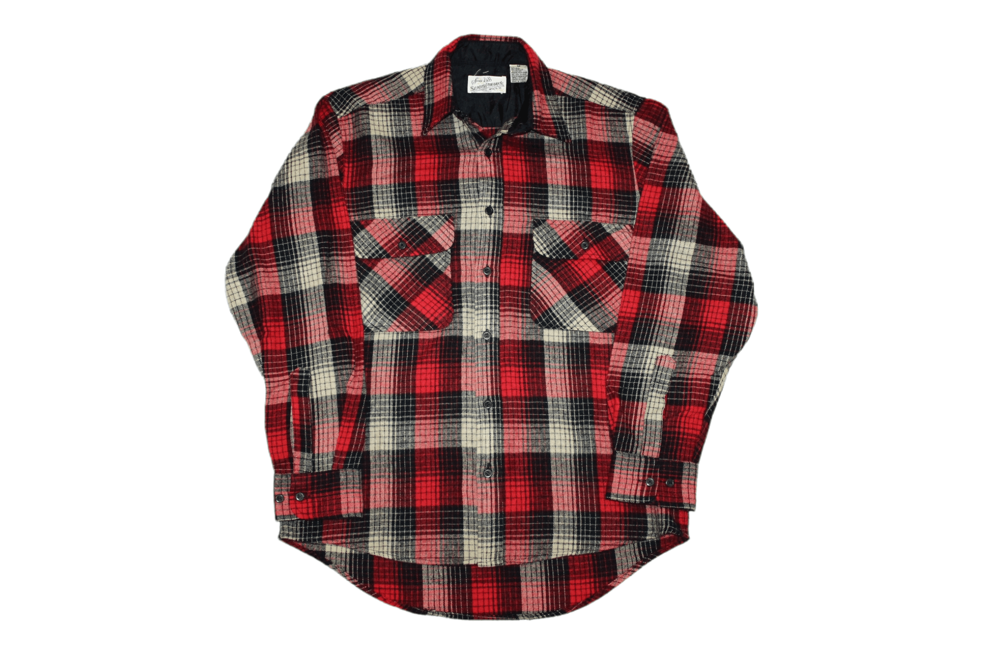 Flannel RARE 80's USA Sear's & Roebuck Plaid Wool Overshirt Size US M / EU 48-50 / 2 - 1 Thumbnail