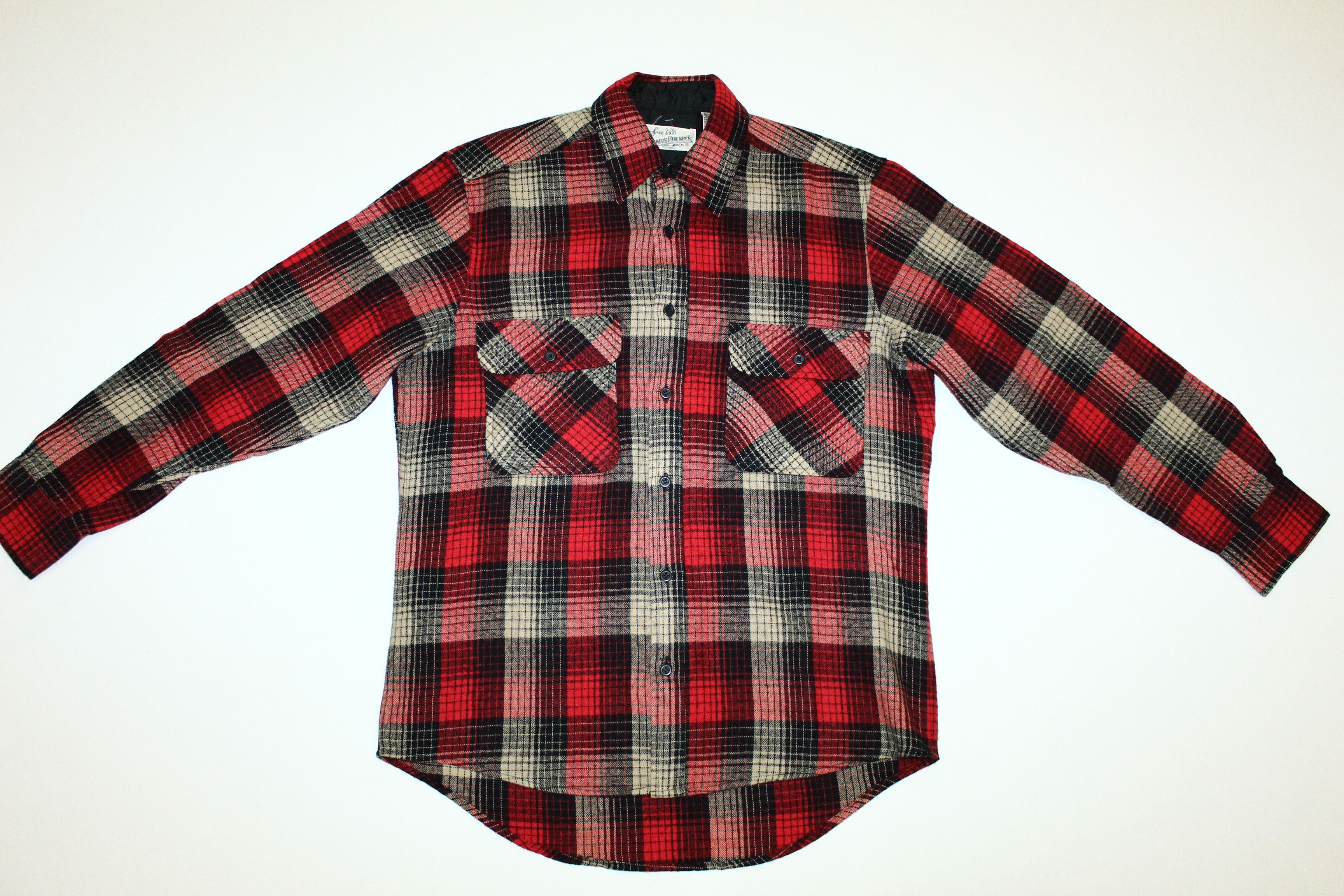 Flannel RARE 80's USA Sear's & Roebuck Plaid Wool Overshirt Size US M / EU 48-50 / 2 - 5 Thumbnail