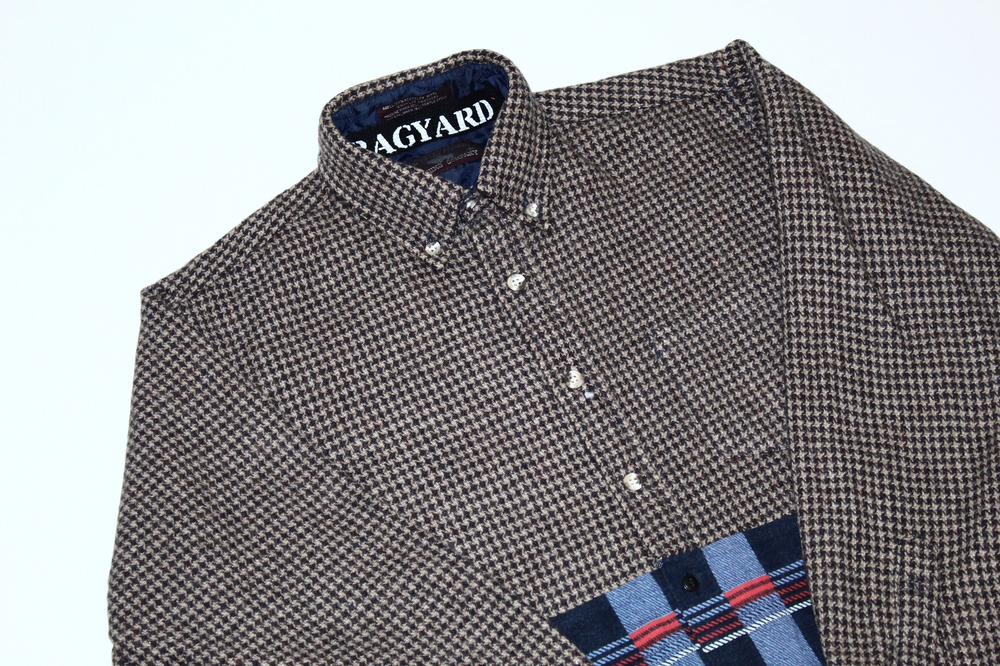 20471120 Rare Vtg RAGYARD Wool Blend Plaid Rebuild Flannel Shirt Size US M / EU 48-50 / 2 - 4 Thumbnail