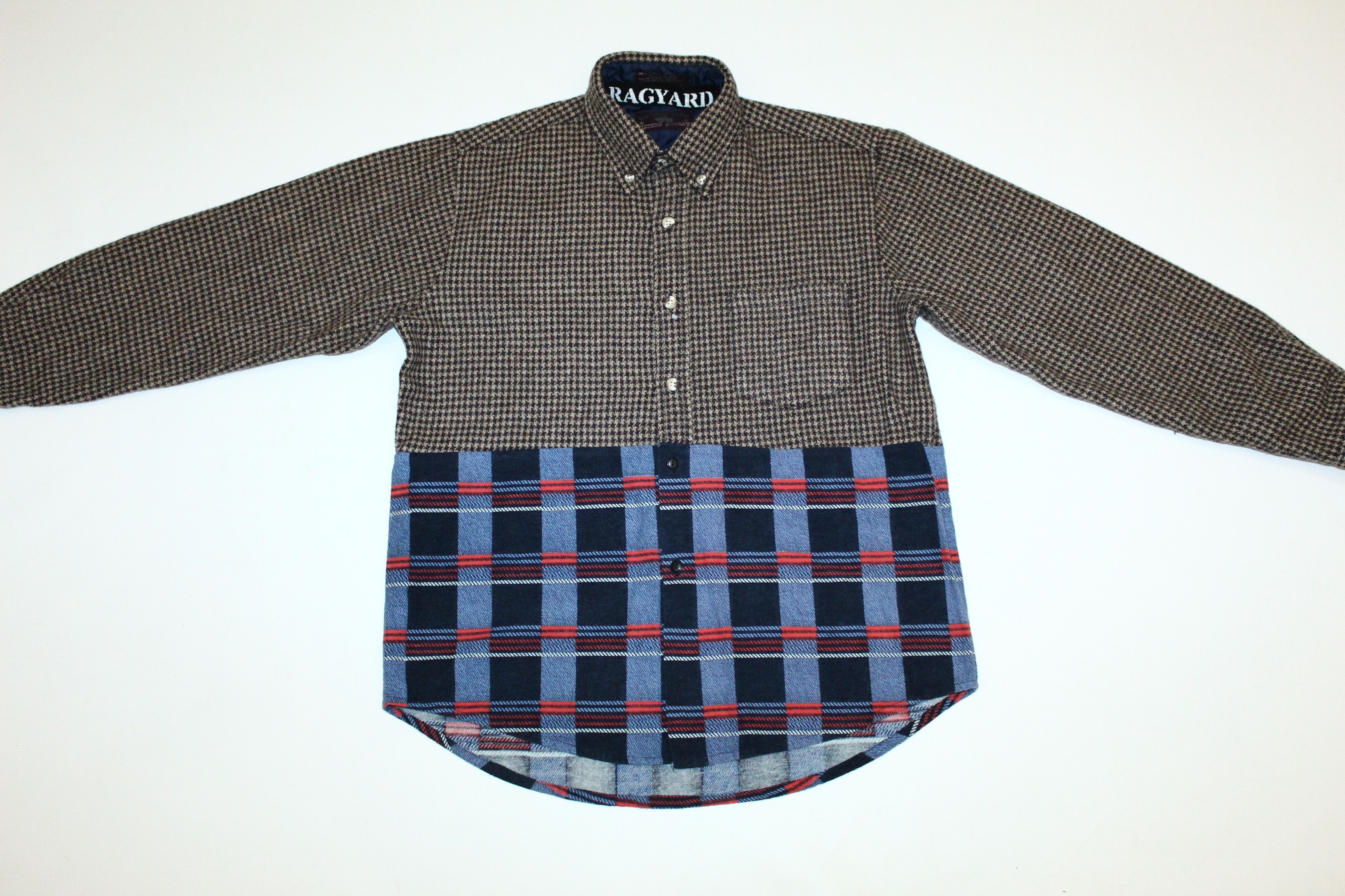 20471120 Rare Vtg RAGYARD Wool Blend Plaid Rebuild Flannel Shirt Size US M / EU 48-50 / 2 - 2 Thumbnail