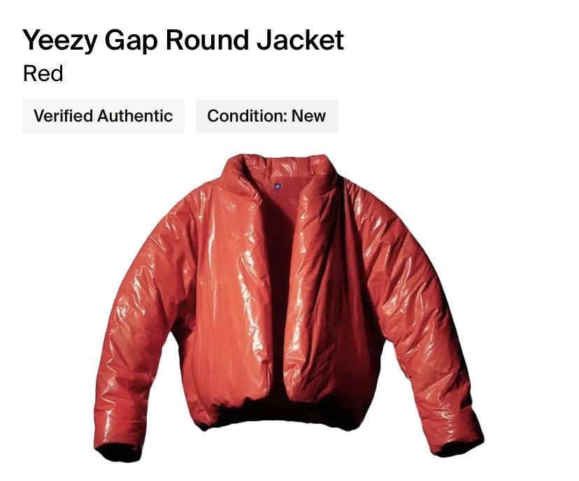 Yeezy Gap Round Jacket Red | Grailed