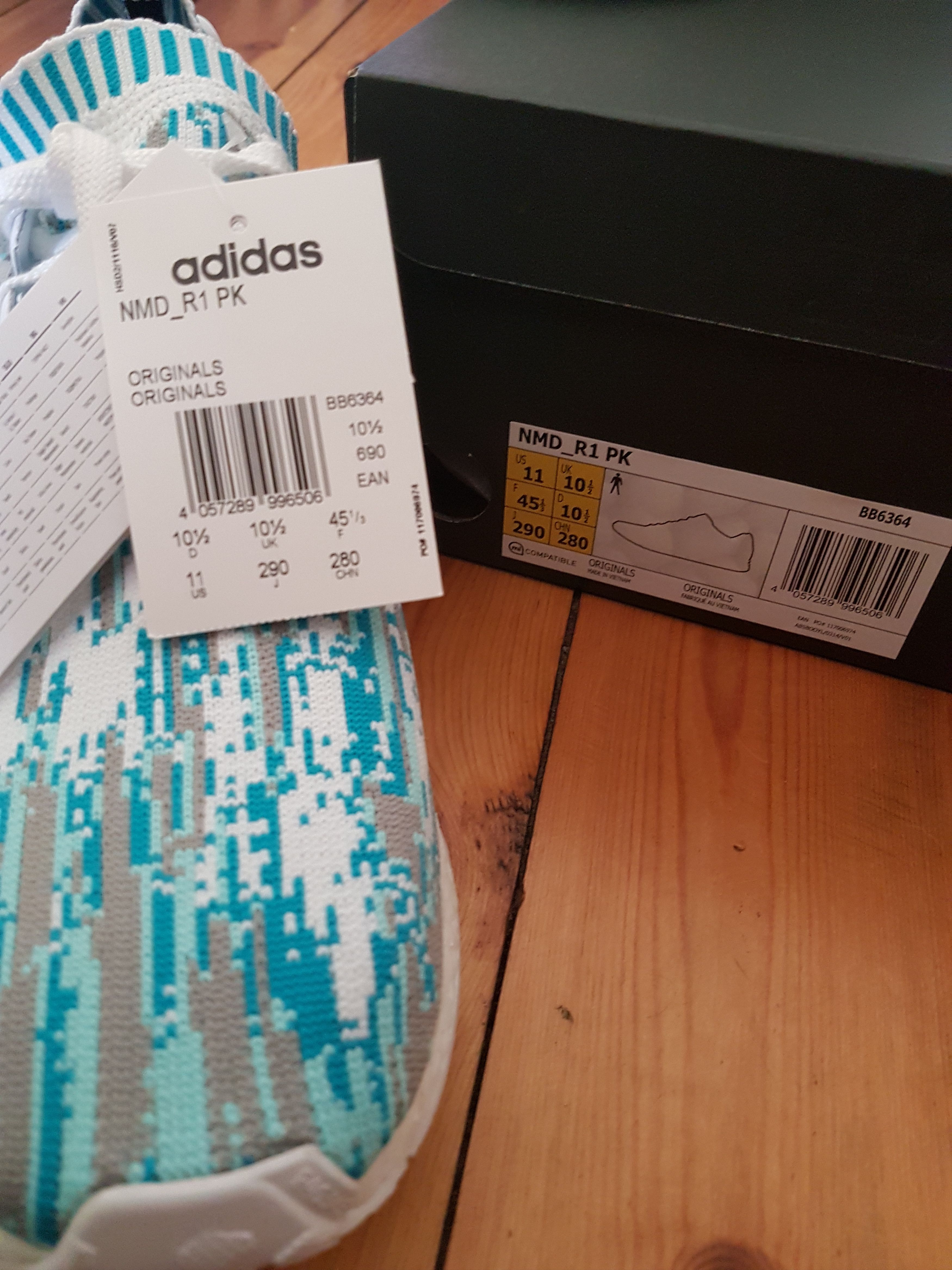 Adidas Adidas Originals x Sneakersnstuff NMDR1 PK Datamosh Pack "Blue Glitch" US11 Size US 11 / EU 44 - 3 Thumbnail
