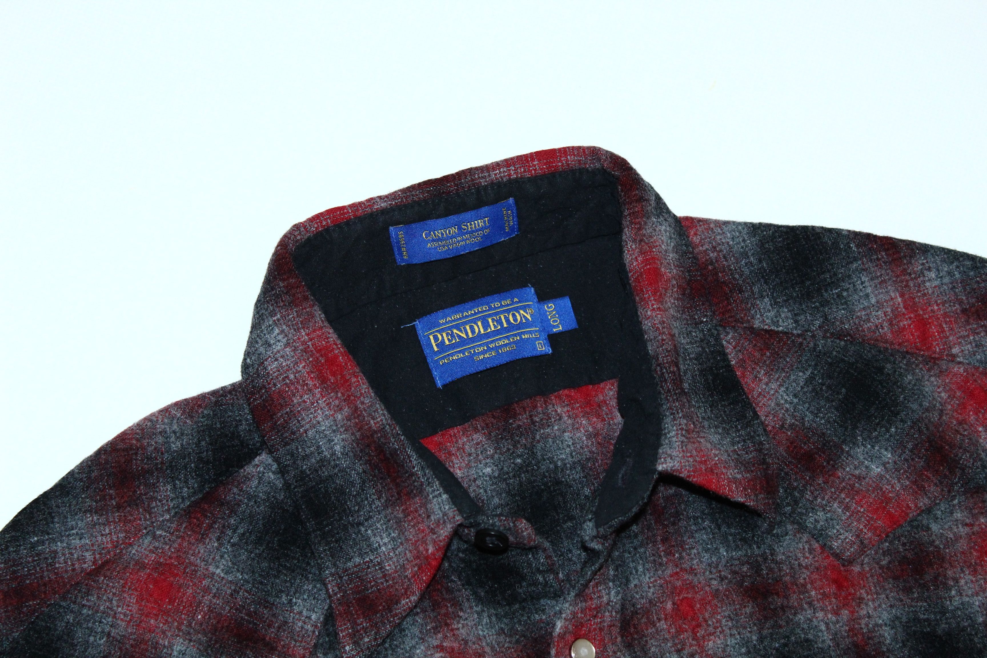 Pendleton Vtg 90's Pendleton Virgin Wool Canyon Shirt Western Plaid Size US L / EU 52-54 / 3 - 4 Thumbnail