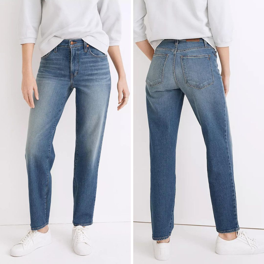 Outlet NEW Madewell Mid-Rise Perfect Vintage Straight Jean in Marchman Wash, 26