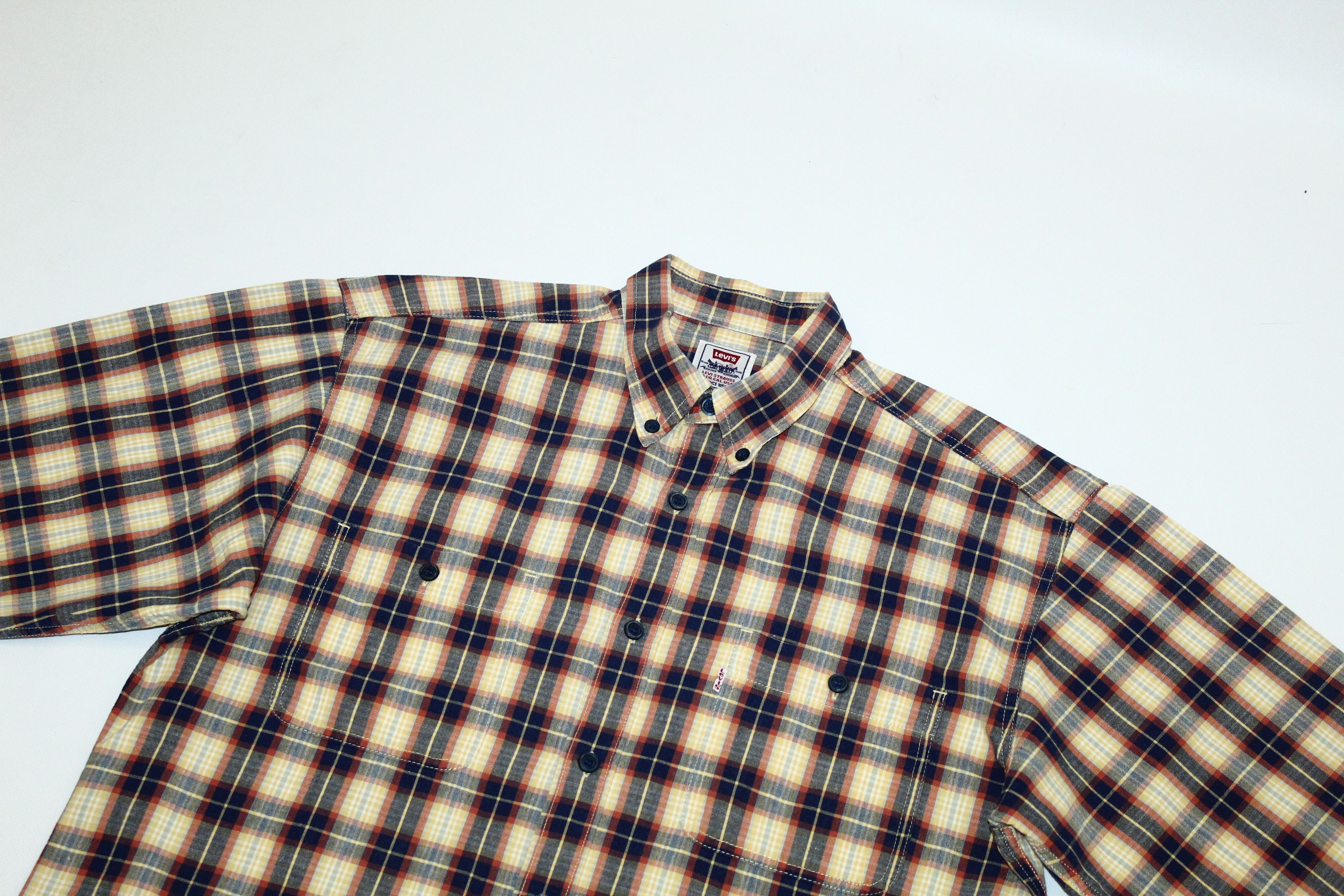 Levi's Vintage Clothing Vtg 90s Levi's Button Down Checkered Cotton Casual Shirt Size US L / EU 52-54 / 3 - 2 Thumbnail