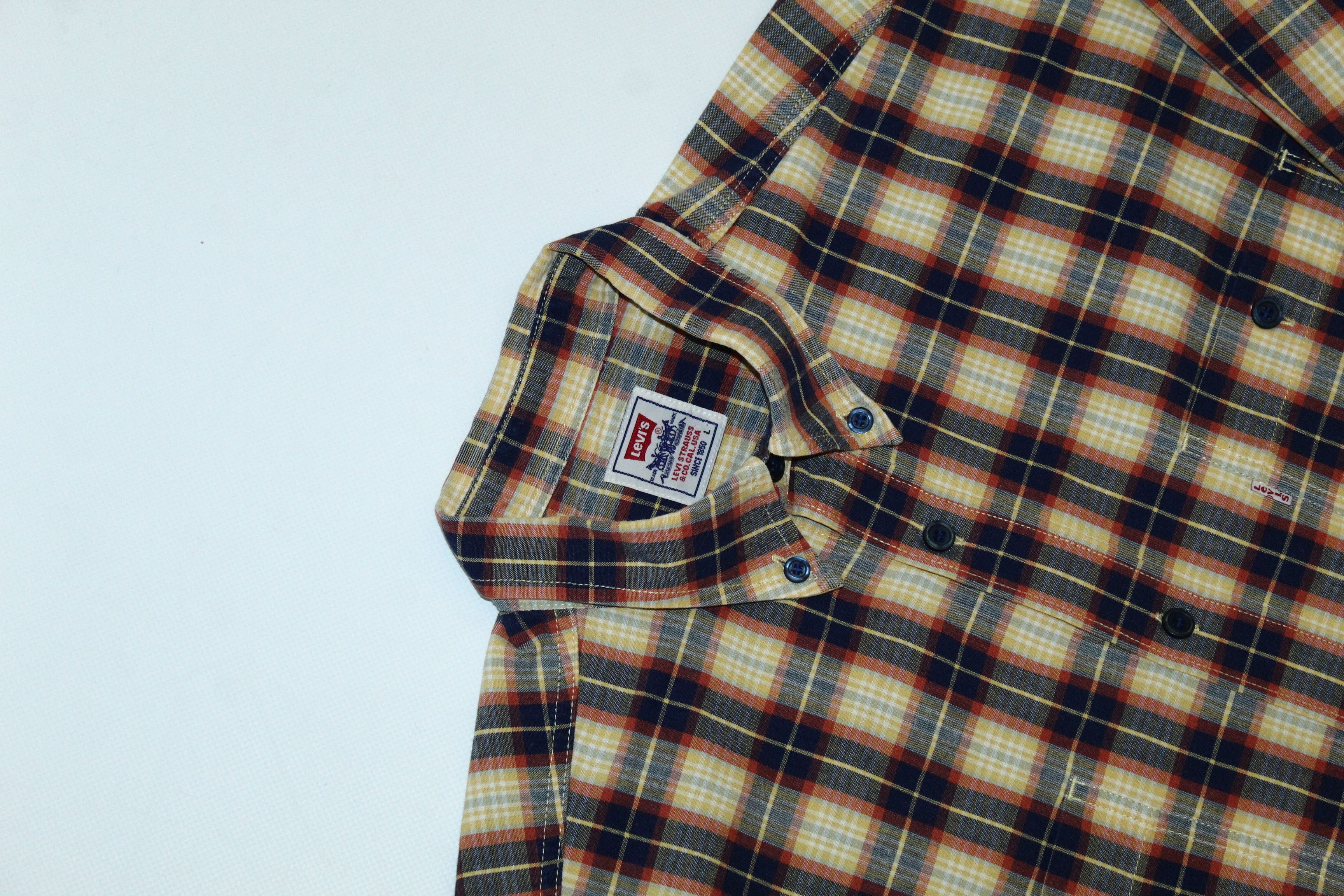 Levi's Vintage Clothing Vtg 90s Levi's Button Down Checkered Cotton Casual Shirt Size US L / EU 52-54 / 3 - 5 Thumbnail