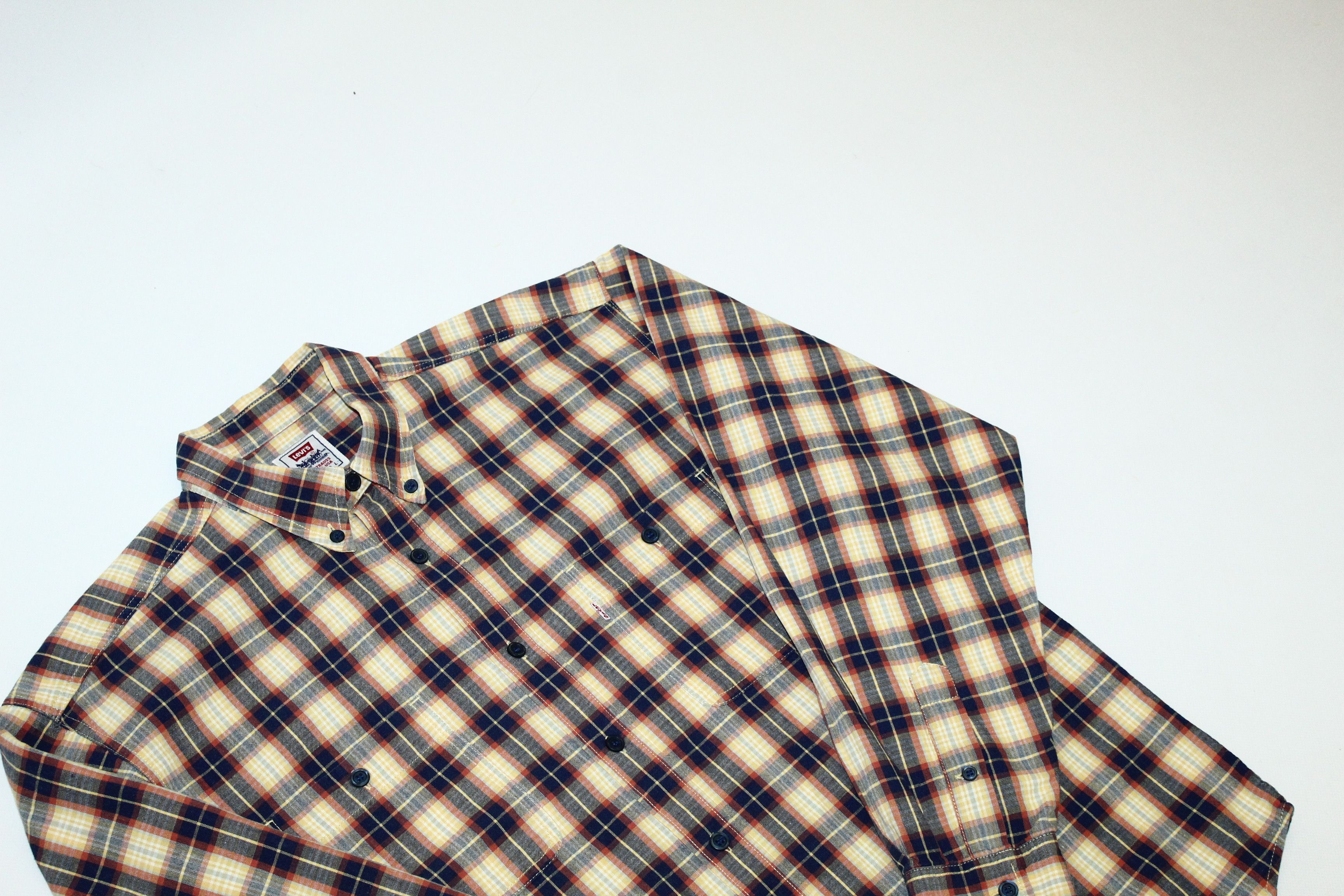 Levi's Vintage Clothing Vtg 90s Levi's Button Down Checkered Cotton Casual Shirt Size US L / EU 52-54 / 3 - 4 Thumbnail
