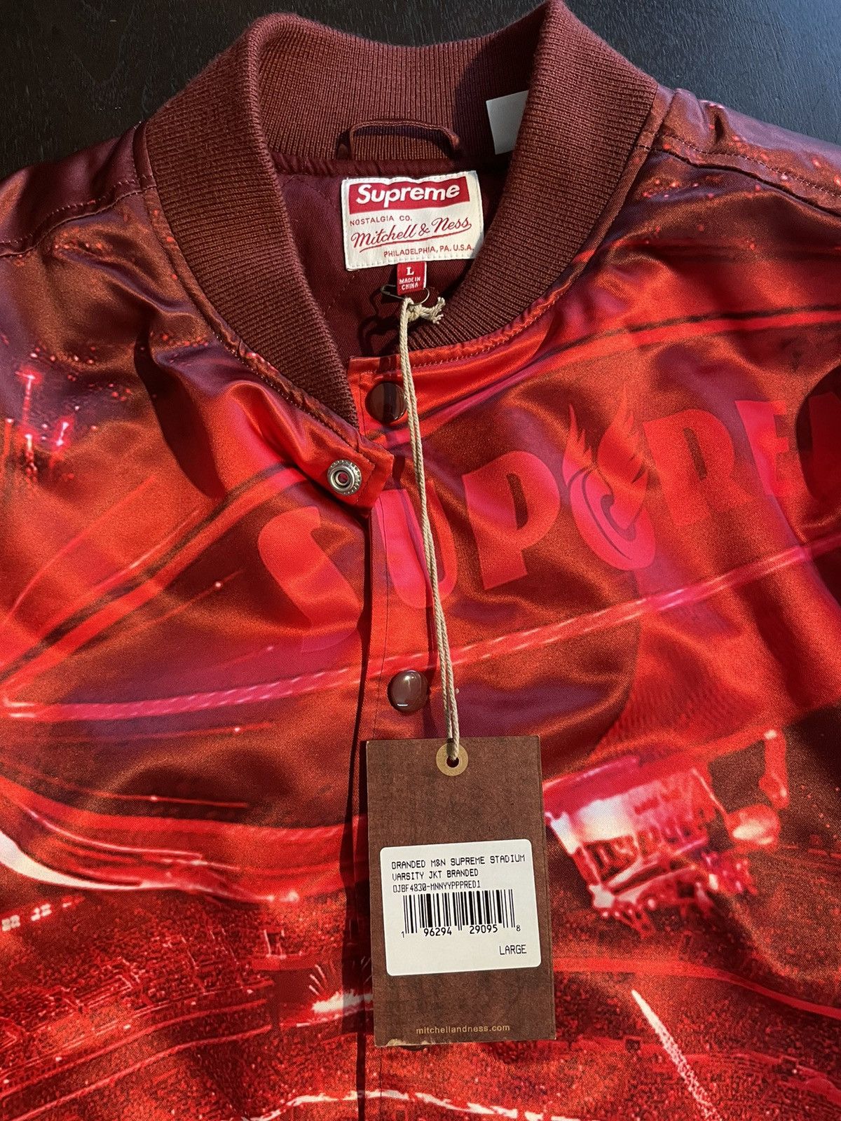 Supreme × Vintage Supreme mitchell & ness stadium satin