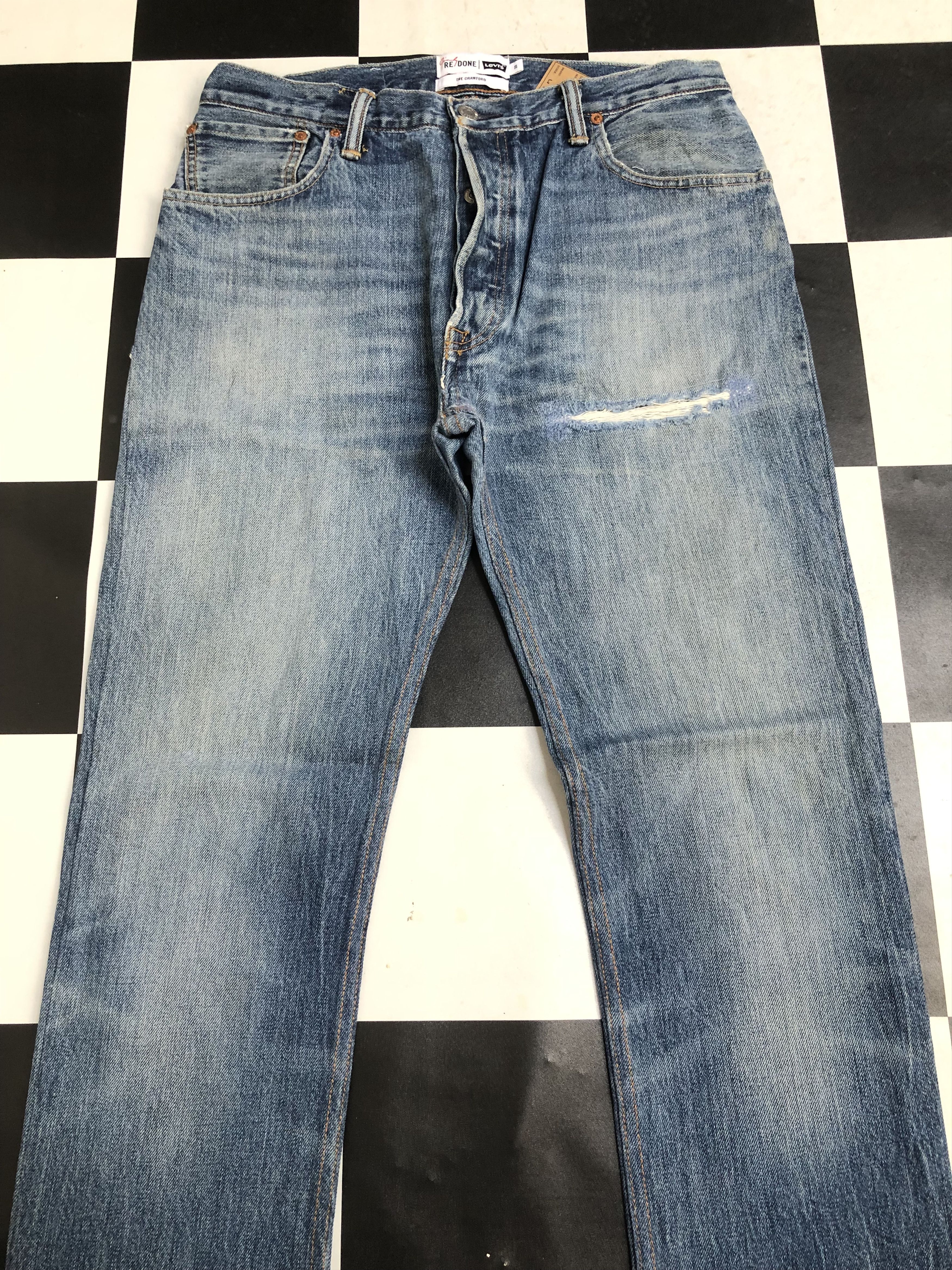Levi's × RE/DONE Levis Re/Done The Crawford Distressed Denim Jeans L364 Size 32" / US 10 / IT 46 - 3 Thumbnail