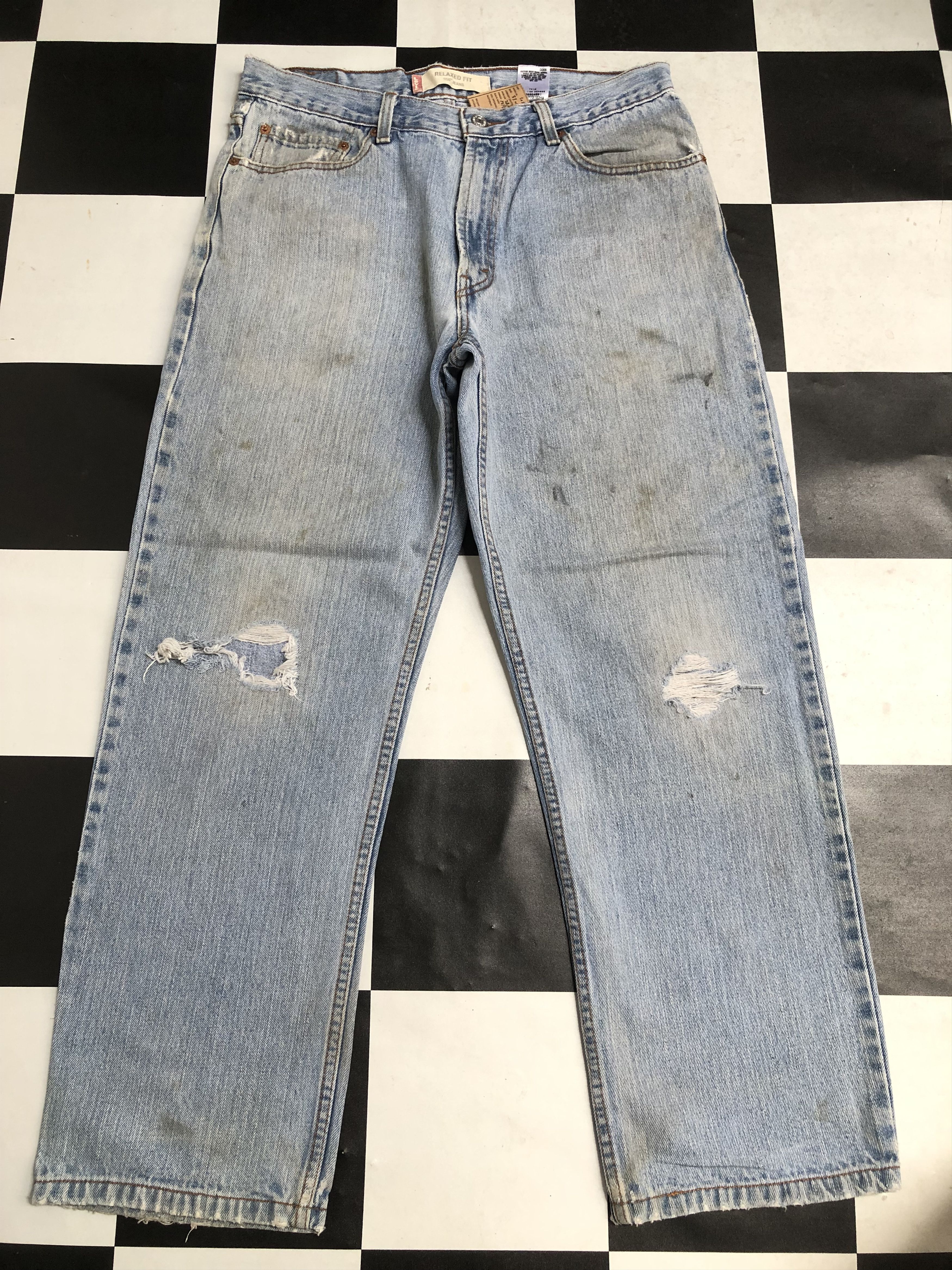 Levi's × Vintage Vintage Levis 550 Relaxed Fit Distressed Denim Jeans L348 Size US 33 - 1 Thumbnail