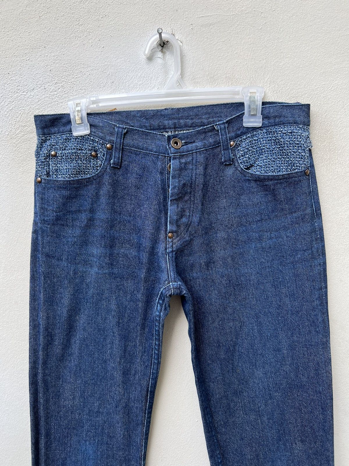 Issey Miyake Hiroyuki Obara AYUITE Japan Hybrid Sashiko Denim Flare Jeans Size US 30 / EU 46 - 7 Thumbnail