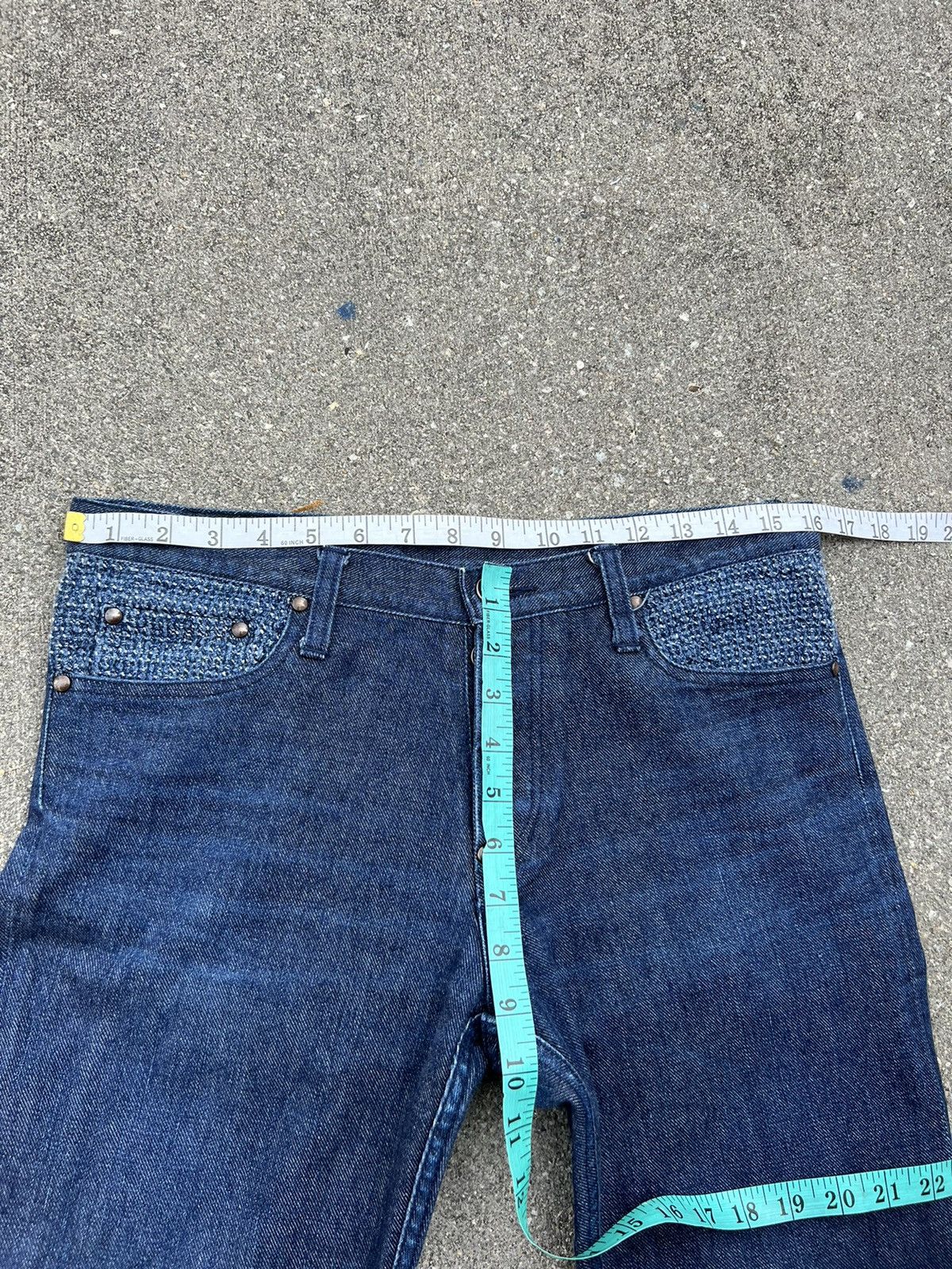 Issey Miyake Hiroyuki Obara AYUITE Japan Hybrid Sashiko Denim Flare Jeans Size US 30 / EU 46 - 2 Thumbnail