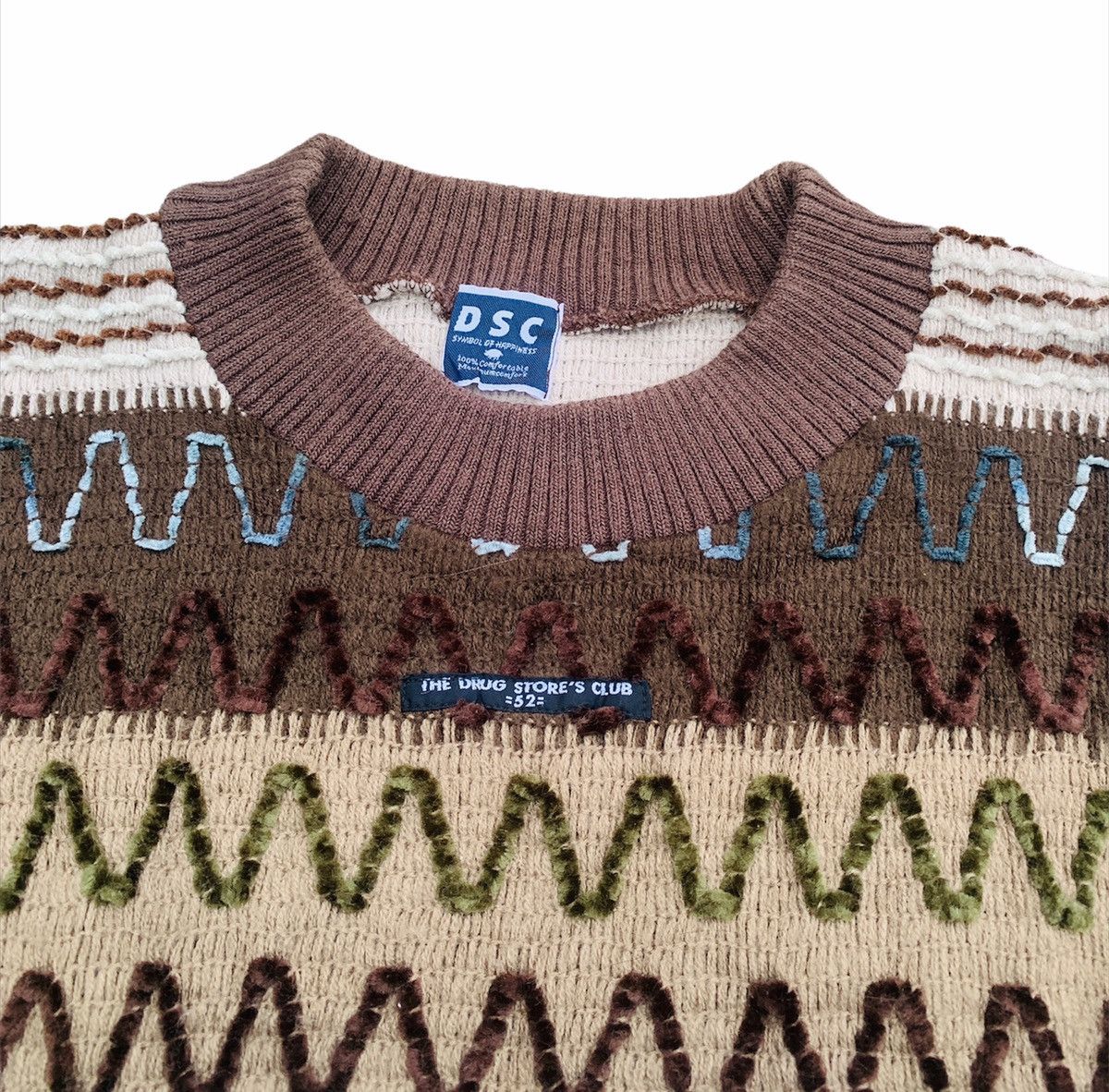 VINTAGE DRUG STORE 52 JAPAN BORO BROWN KNITTED