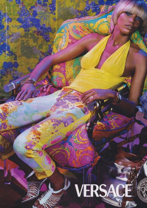 Versace Versace Spring-Summer 2004 Runway Floral Neon Trousers | Grailed