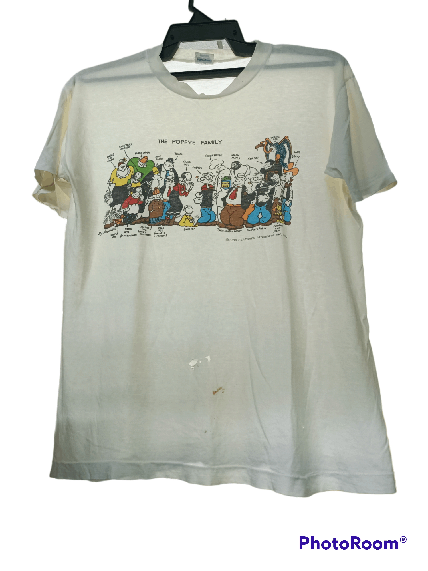 Cartoon Network × Japanese Brand × Vintage 💥Buynow💥VINTAGE 80S Popeye Full Carecter Tshirt Size US M / EU 48-50 / 2 - 1 Thumbnail