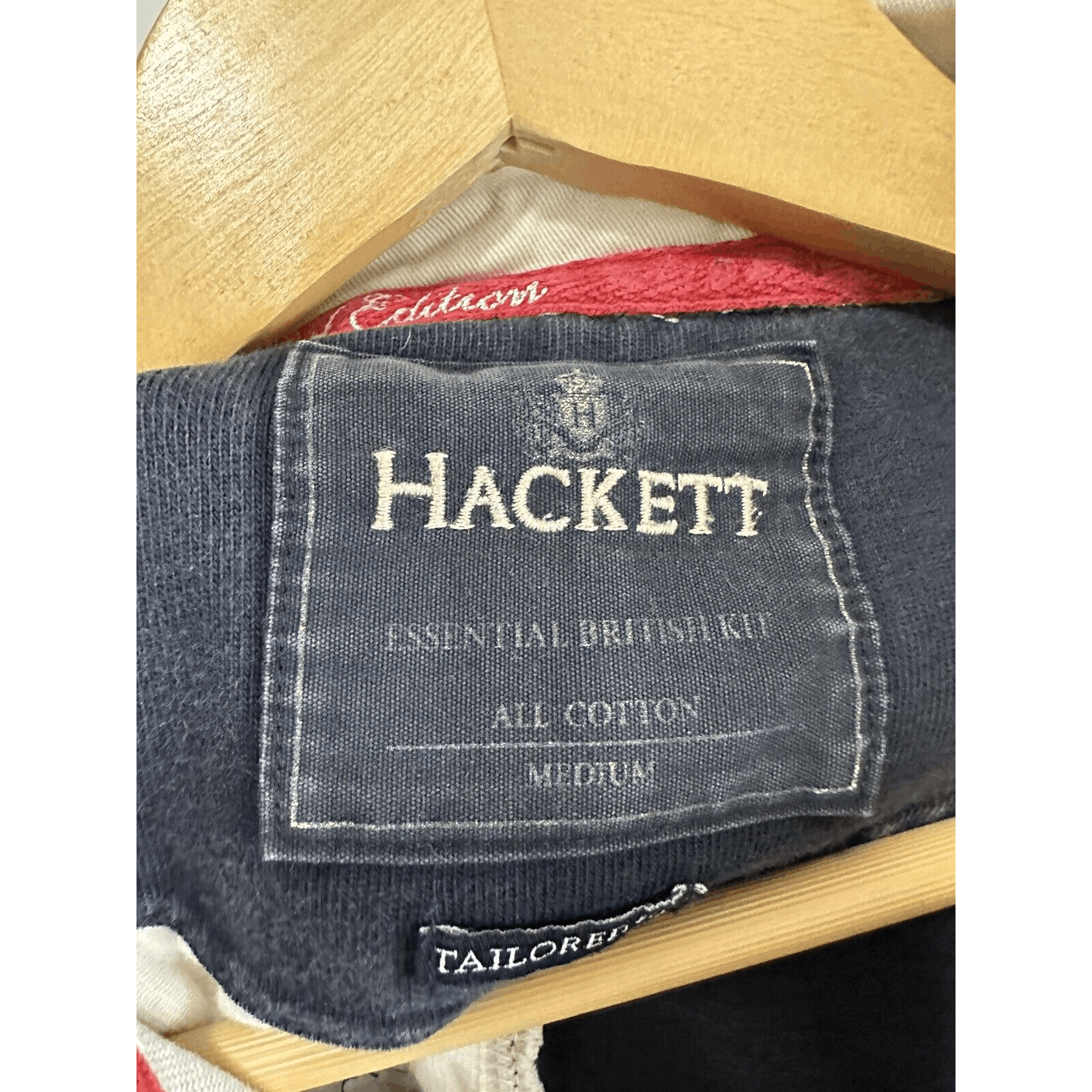 Hackett London Bold Color Block Long Sleeve Rugby Shirt M