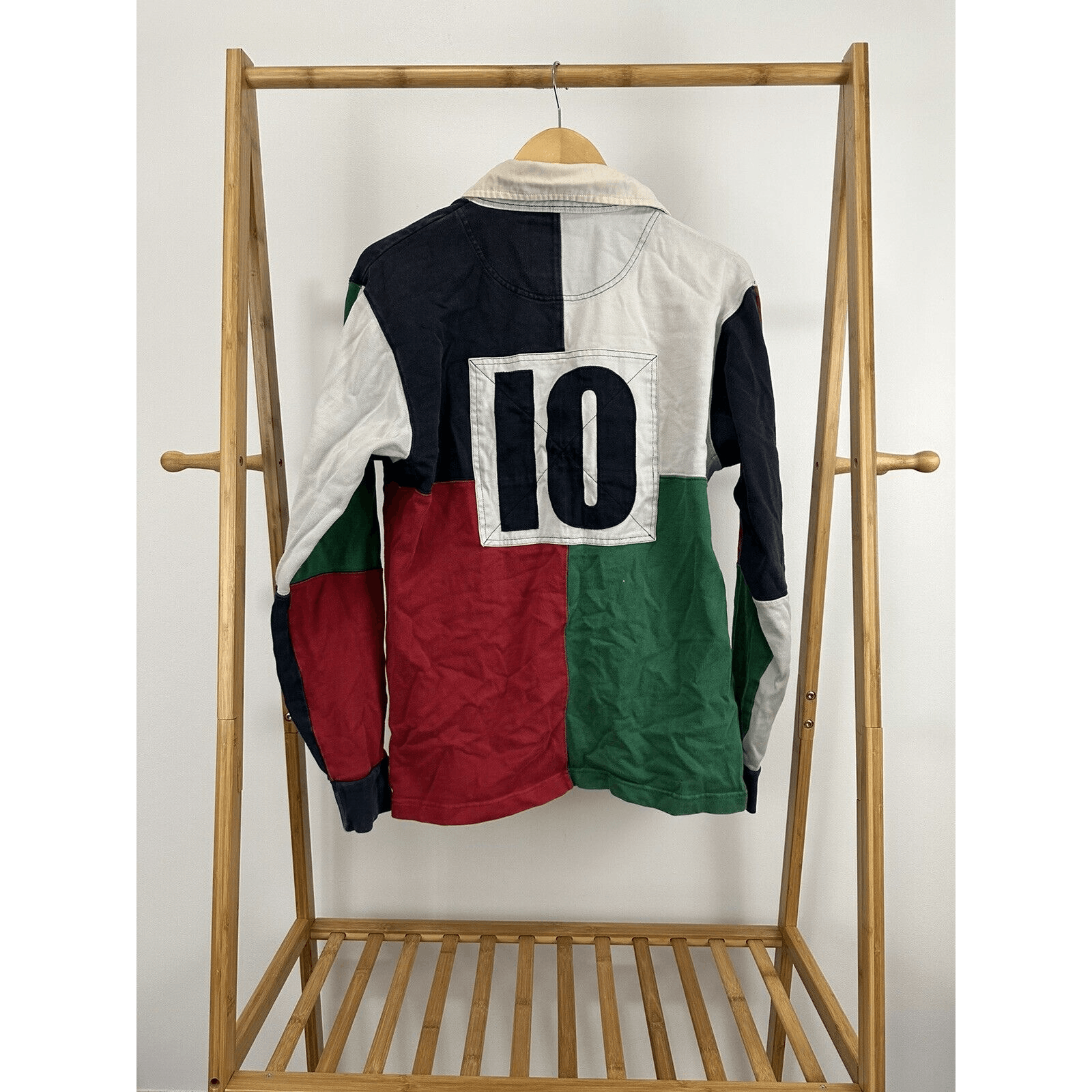 Hackett London Bold Color Block Long Sleeve Rugby Shirt M