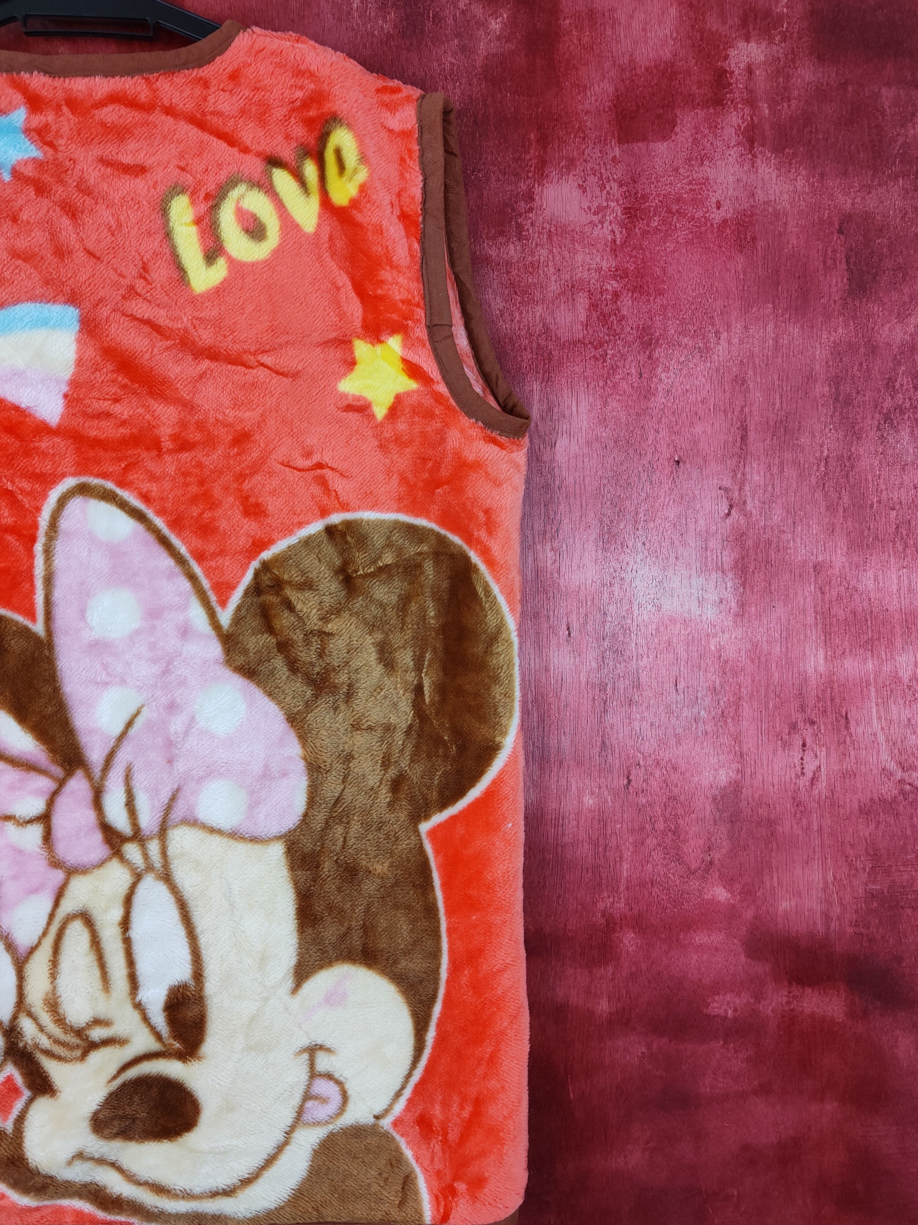 Disney × Mickey Mouse × Vintage Disney-Minnie Mouse fleece Red Vests #S400 Size XL / US 12-14 / IT 48-50 - 3 Thumbnail