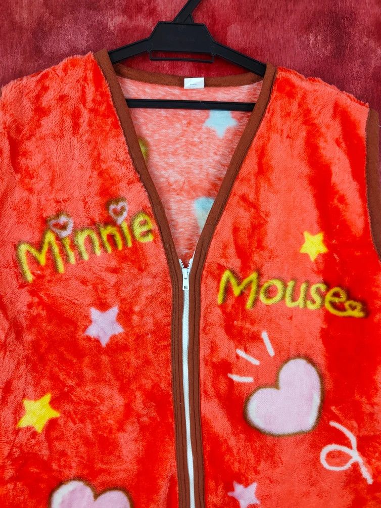 Disney × Mickey Mouse × Vintage Disney-Minnie Mouse fleece Red Vests #S400 Size XL / US 12-14 / IT 48-50 - 9 Thumbnail