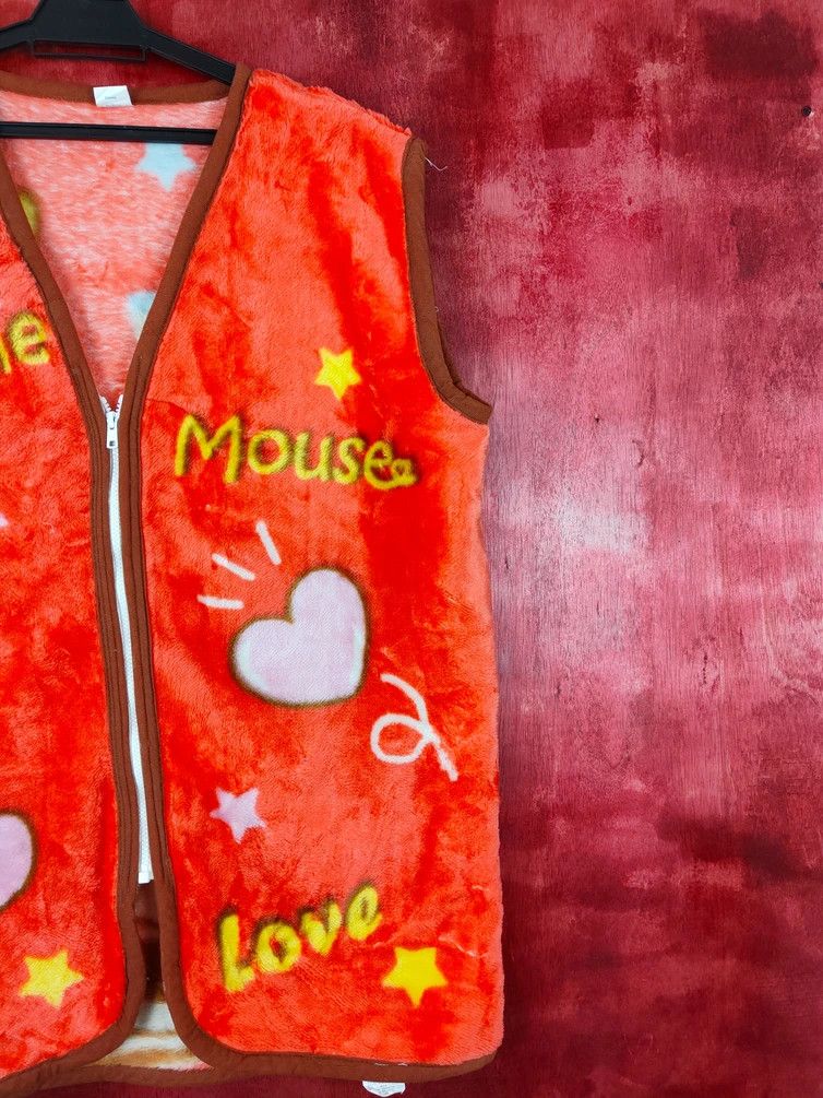 Disney × Mickey Mouse × Vintage Disney-Minnie Mouse fleece Red Vests #S400 Size XL / US 12-14 / IT 48-50 - 7 Thumbnail
