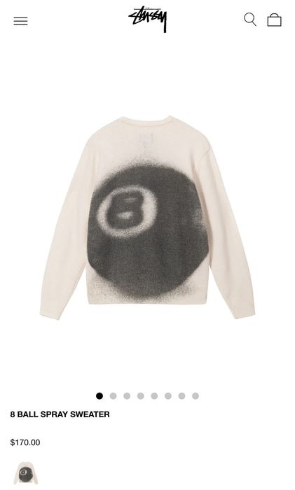 STUSSY 8 BALL SPRAY SWEATER Lサイズ - ニット/セーター