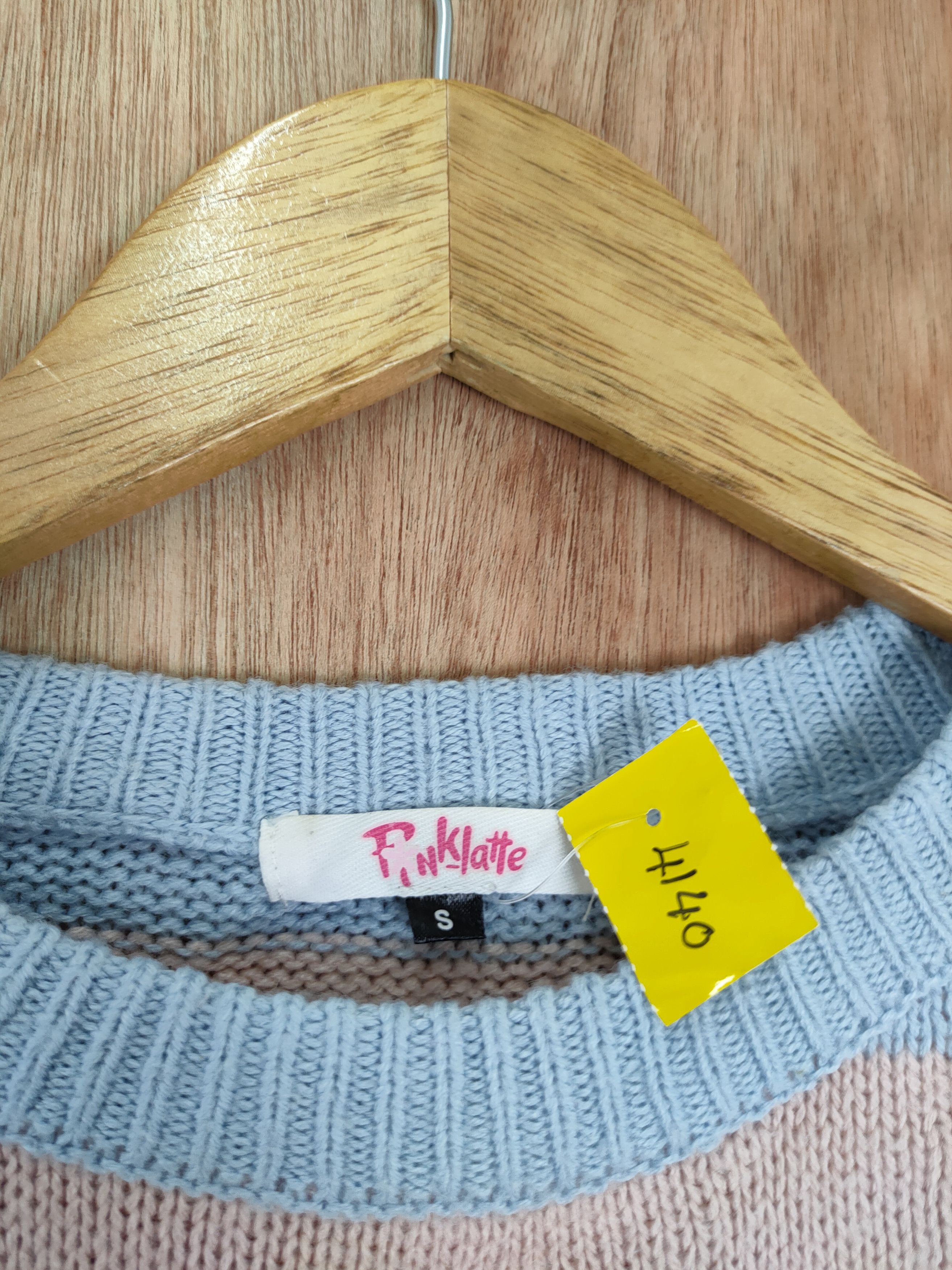Japanese Brand Pink Latte stripe knitwear japan #4140 Size US S / EU 44-46 / 1 - 4 Thumbnail