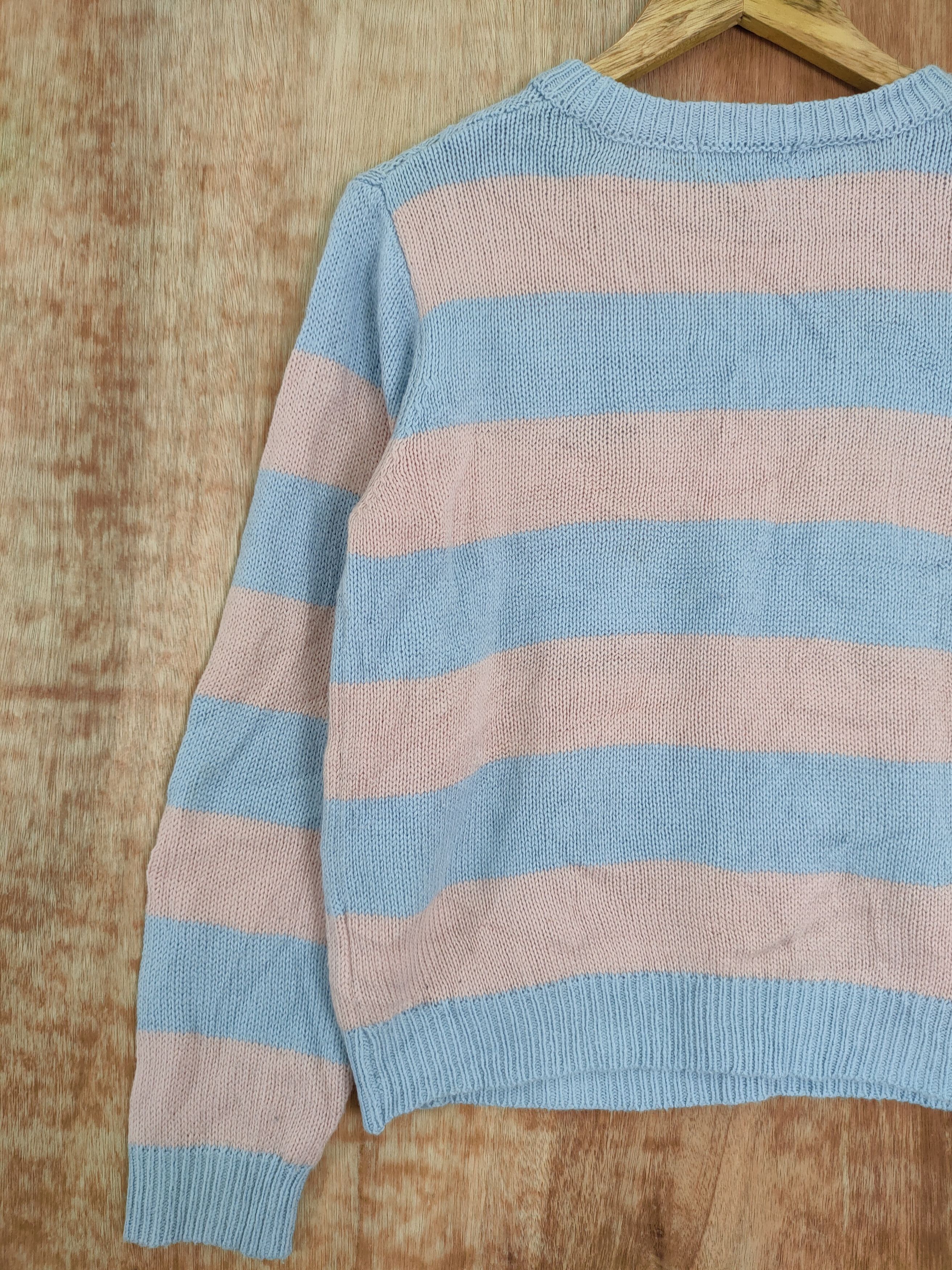 Japanese Brand Pink Latte stripe knitwear japan #4140 Size US S / EU 44-46 / 1 - 6 Thumbnail