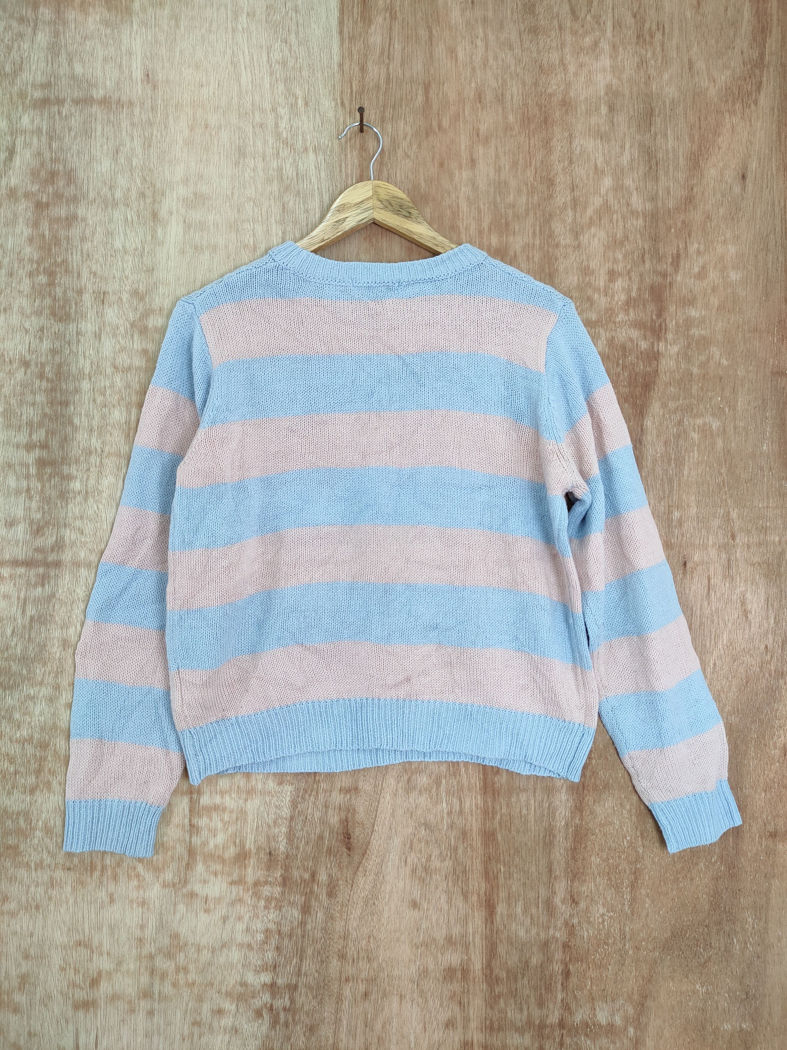 Japanese Brand Pink Latte stripe knitwear japan #4140 Size US S / EU 44-46 / 1 - 5 Thumbnail