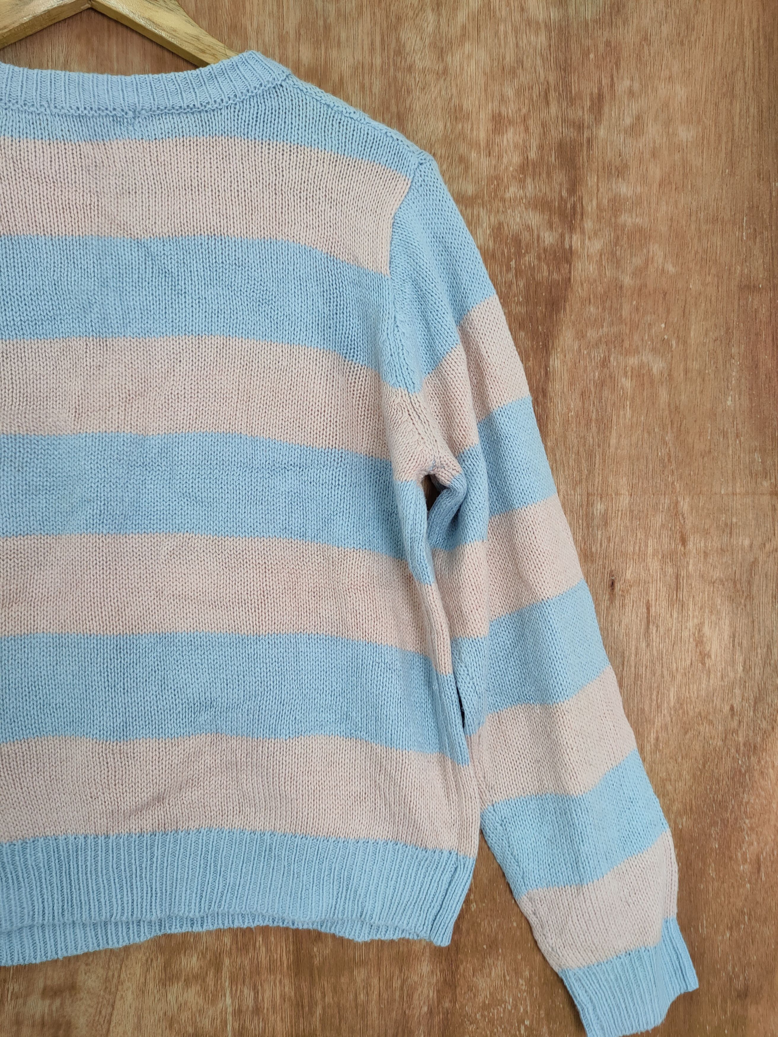 Japanese Brand Pink Latte stripe knitwear japan #4140 Size US S / EU 44-46 / 1 - 7 Thumbnail