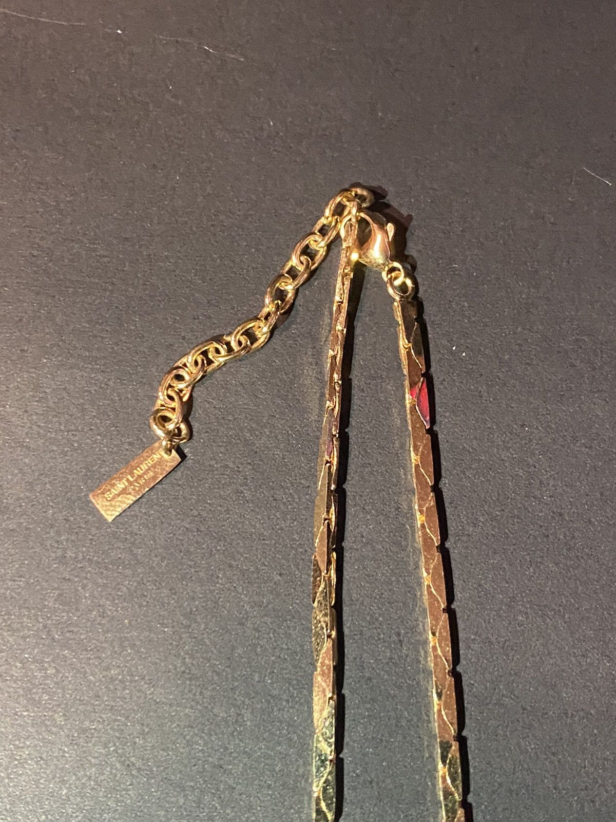 Saint Laurent Paris Rectangle Tube-Chain Metal Necklace Size ONE SIZE - 6 Thumbnail
