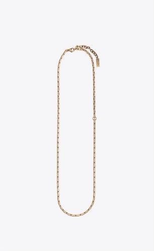 Saint Laurent Paris Rectangle Tube-Chain Metal Necklace Size ONE SIZE - 2 Thumbnail