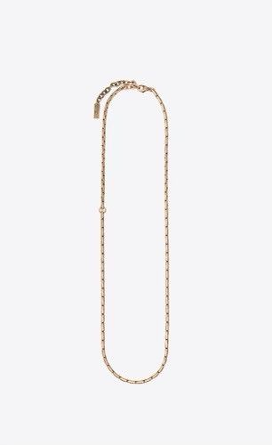 Saint Laurent Paris Rectangle Tube-Chain Metal Necklace Size ONE SIZE - 1 Thumbnail